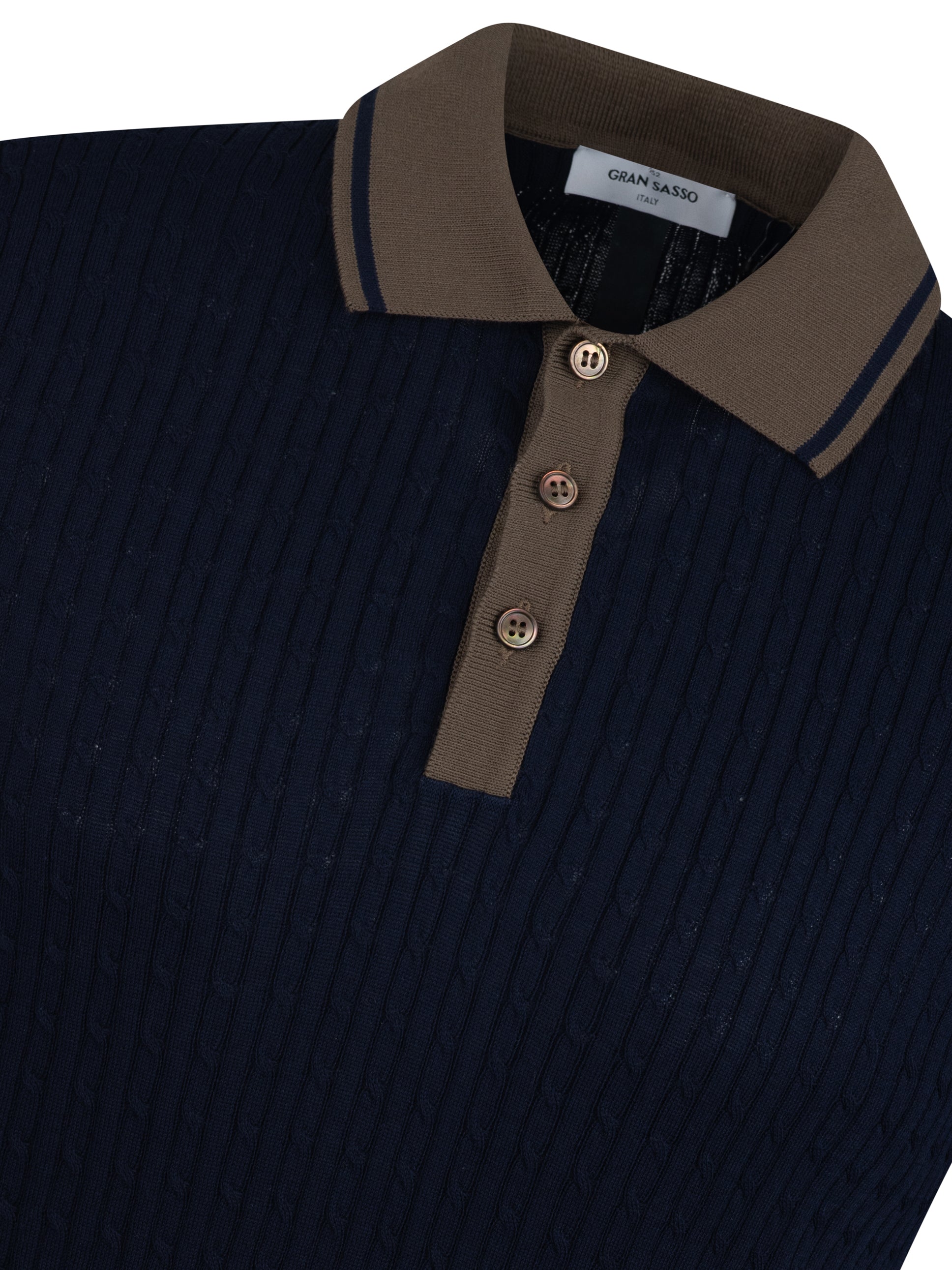 Load image into Gallery viewer, Gran Sasso Cable Knit Navy
