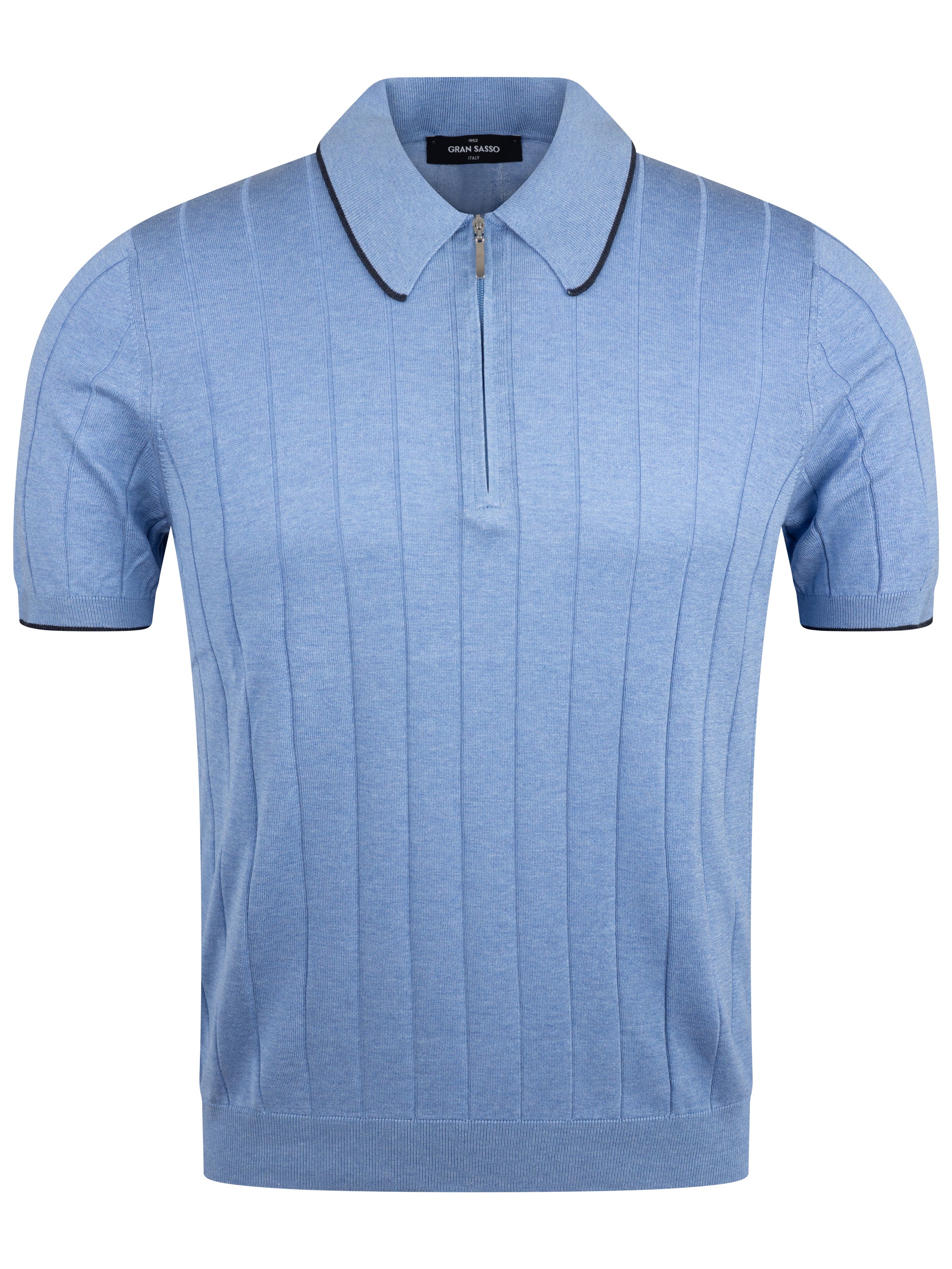 Load image into Gallery viewer, Gran Sasso Zip Silk Trim Sky
