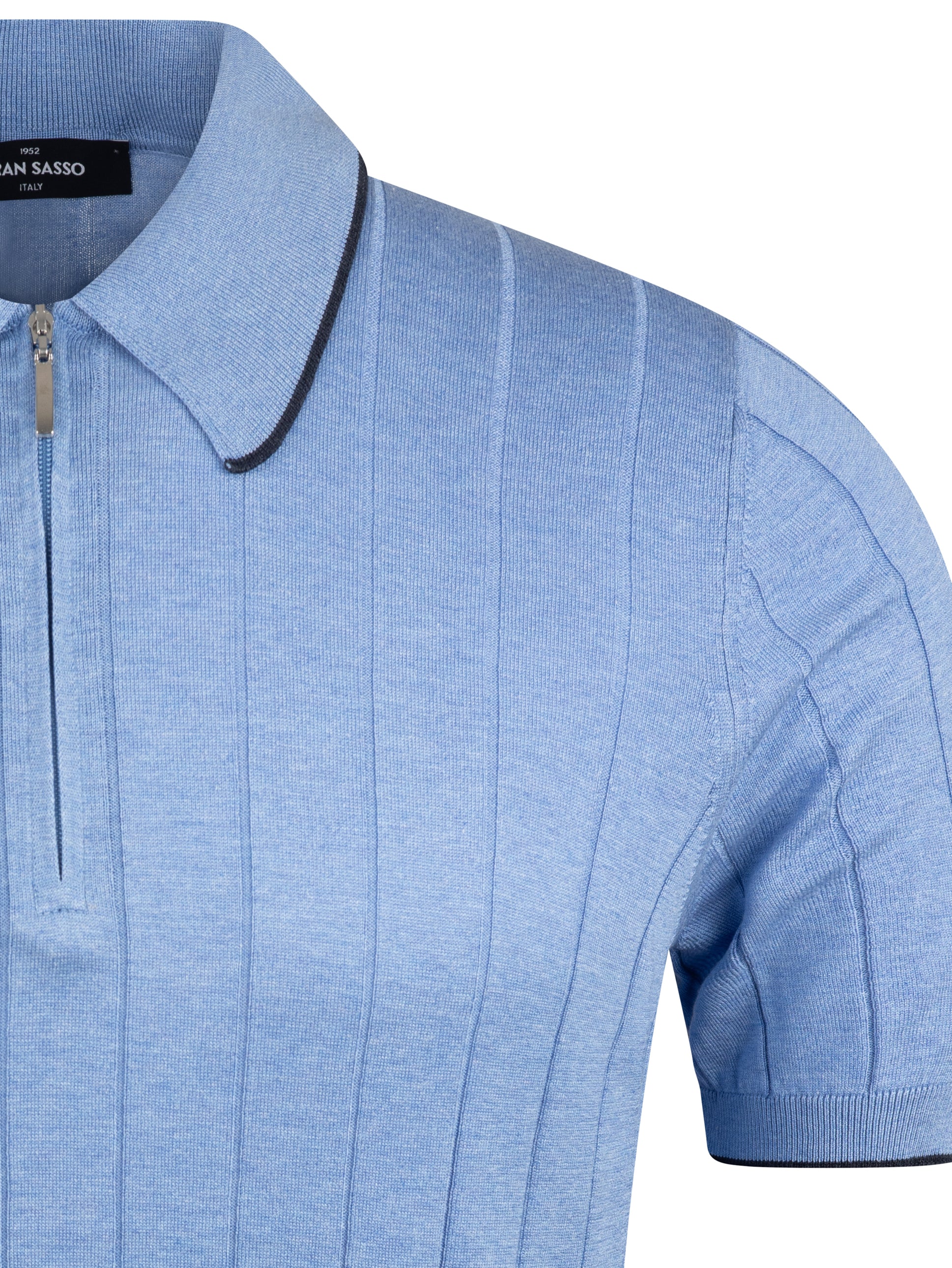 Load image into Gallery viewer, Gran Sasso Zip Silk Trim Sky
