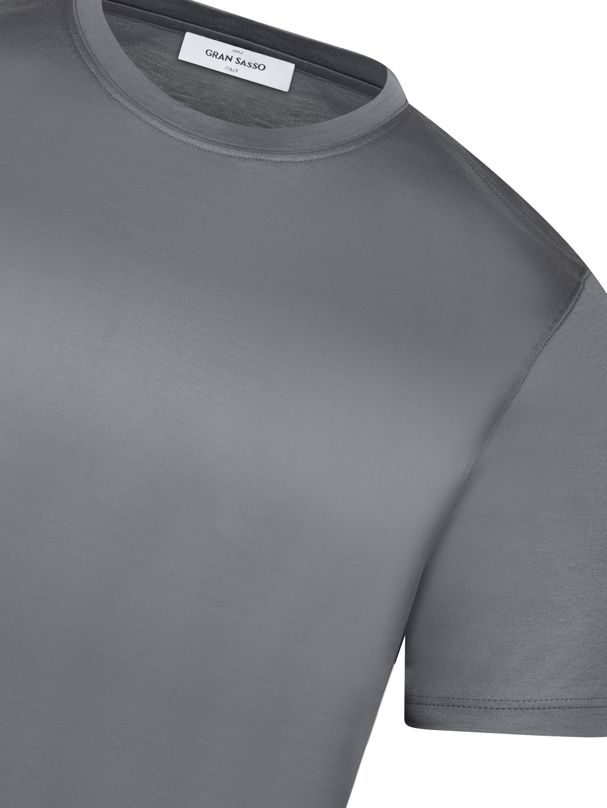 Load image into Gallery viewer, Gran Sasso Mercerised Tee Charcoal
