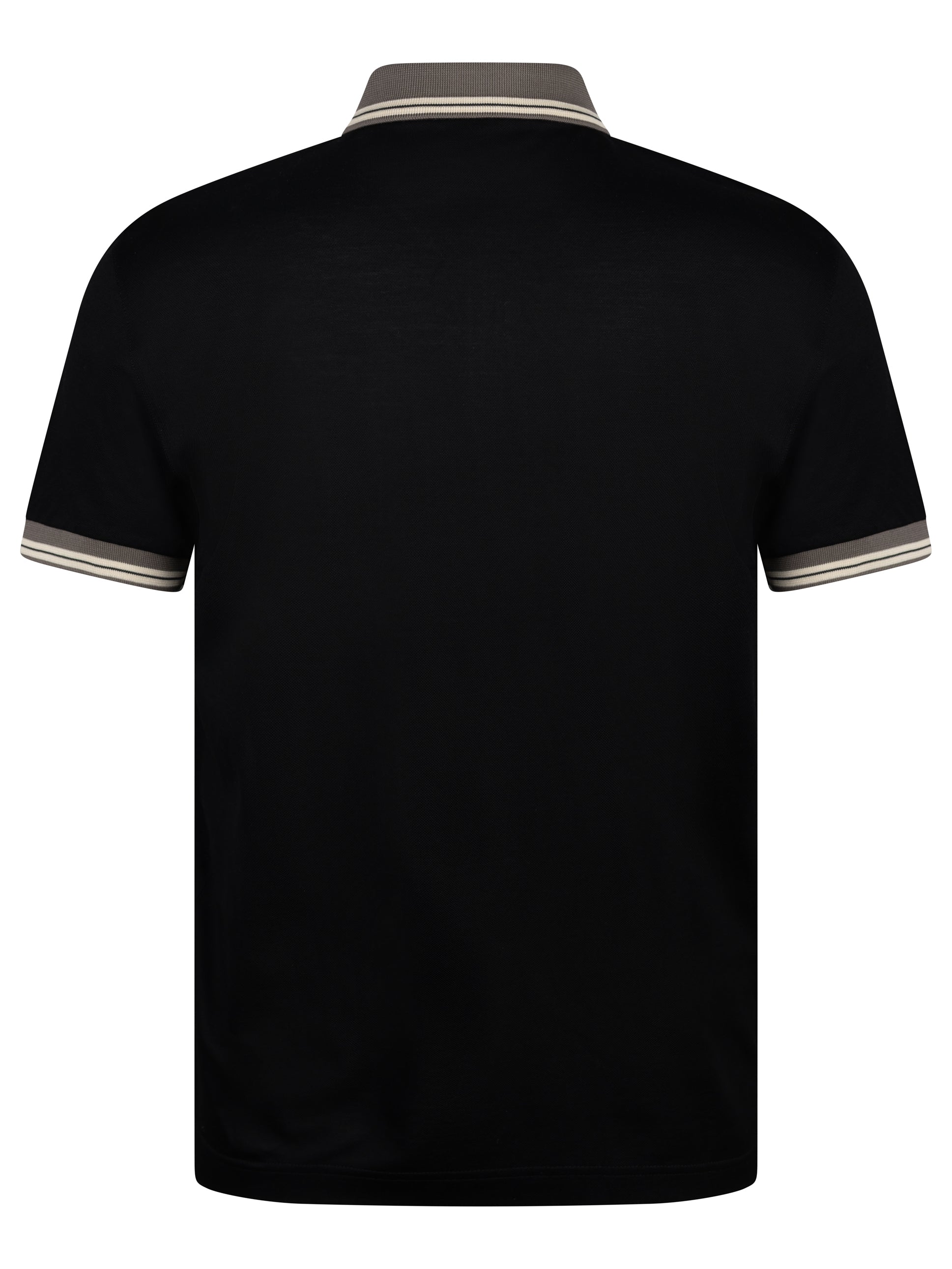 Load image into Gallery viewer, Gran Sasso Contrast Piquet Zip Black
