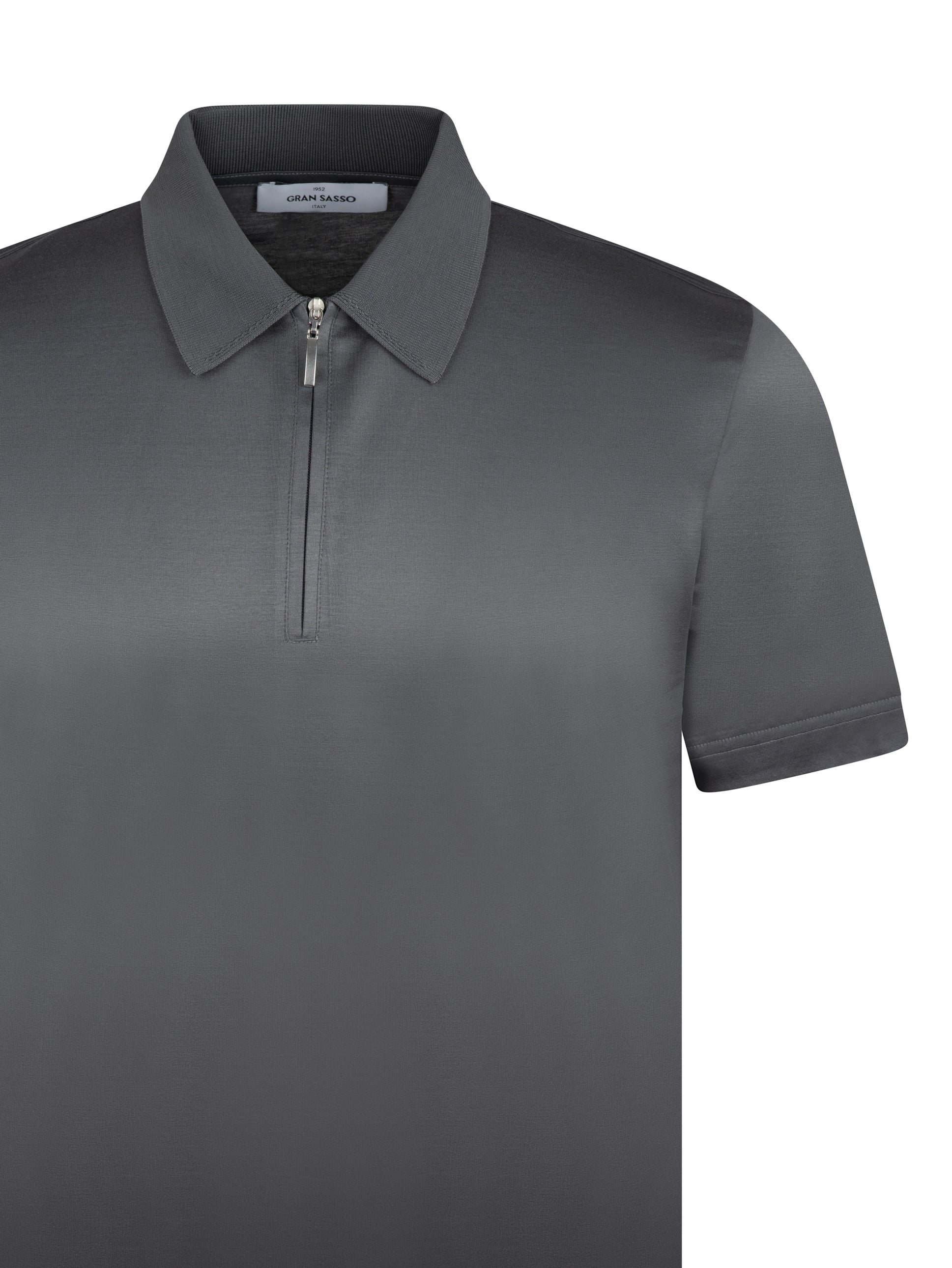 Load image into Gallery viewer, Gran Sasso Mercerised Zip Charcoal

