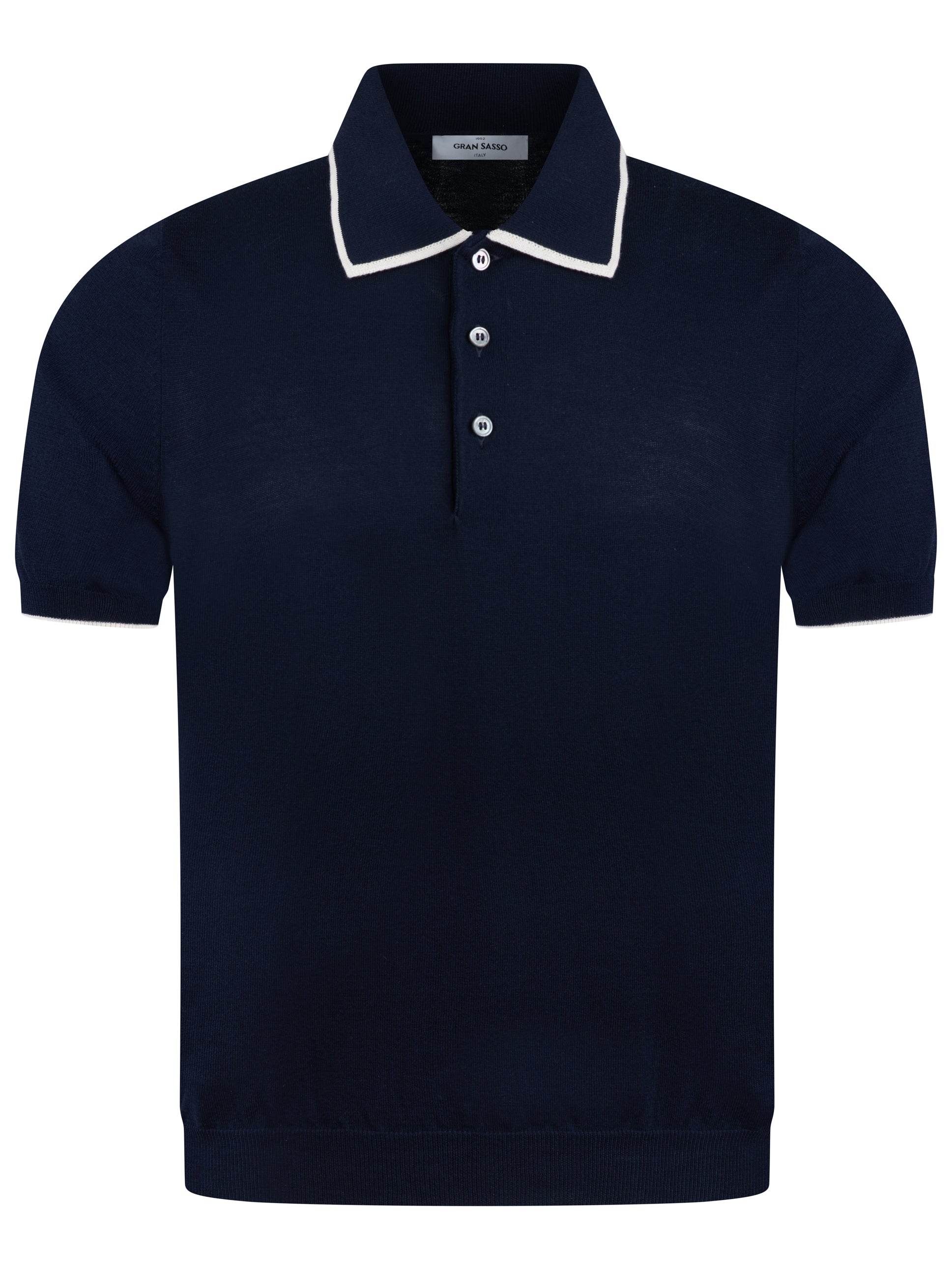 Gran Sasso Tipped Collar Navy