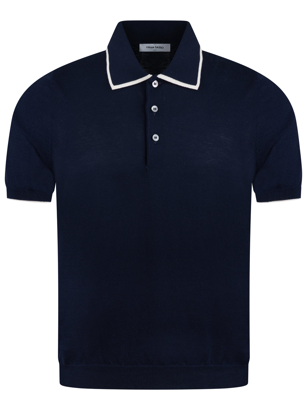 Gran Sasso Tipped Collar Navy