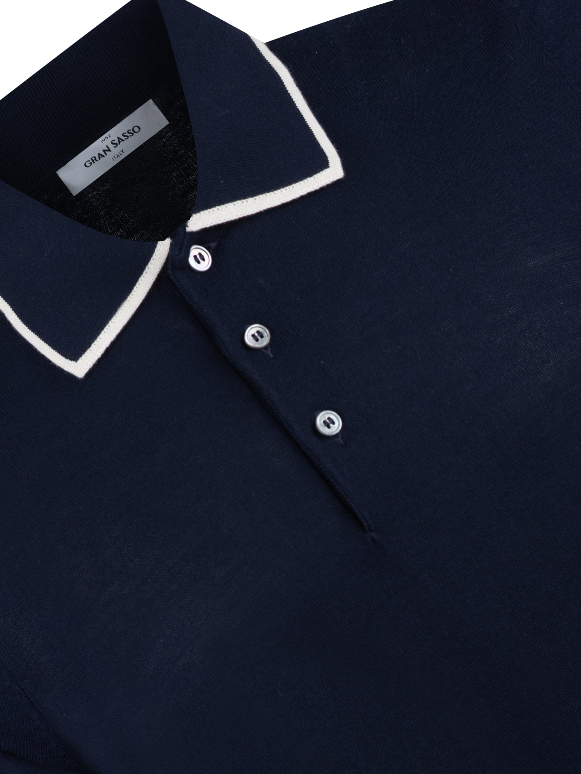 Load image into Gallery viewer, Gran Sasso Tipped Collar Navy
