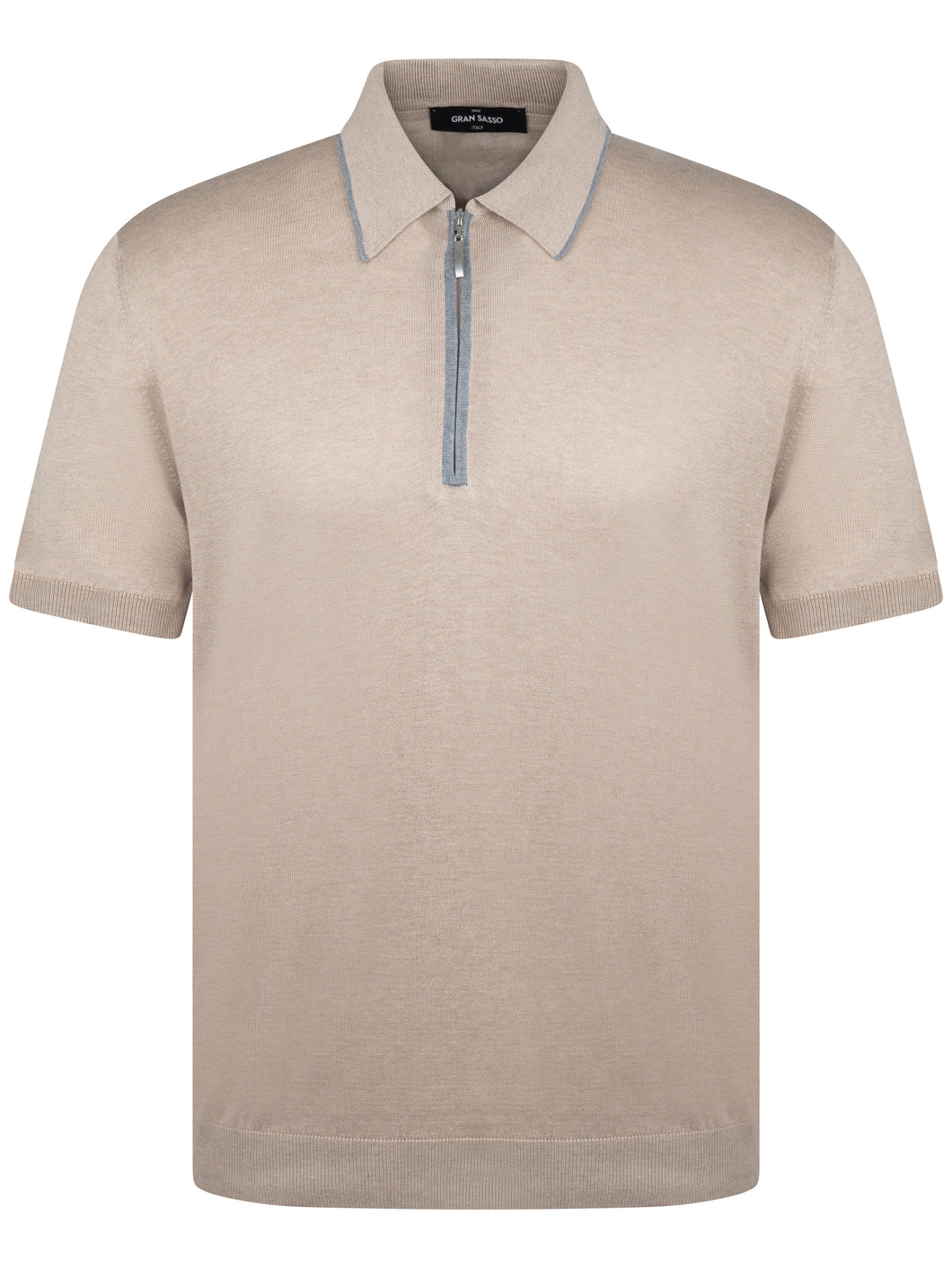 Gran Sasso Zip Silk Contrast Beige