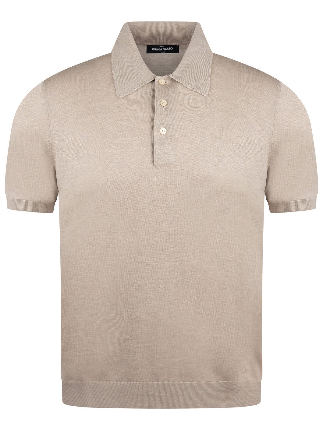 Gran Sasso Silk Knit Polo Beige