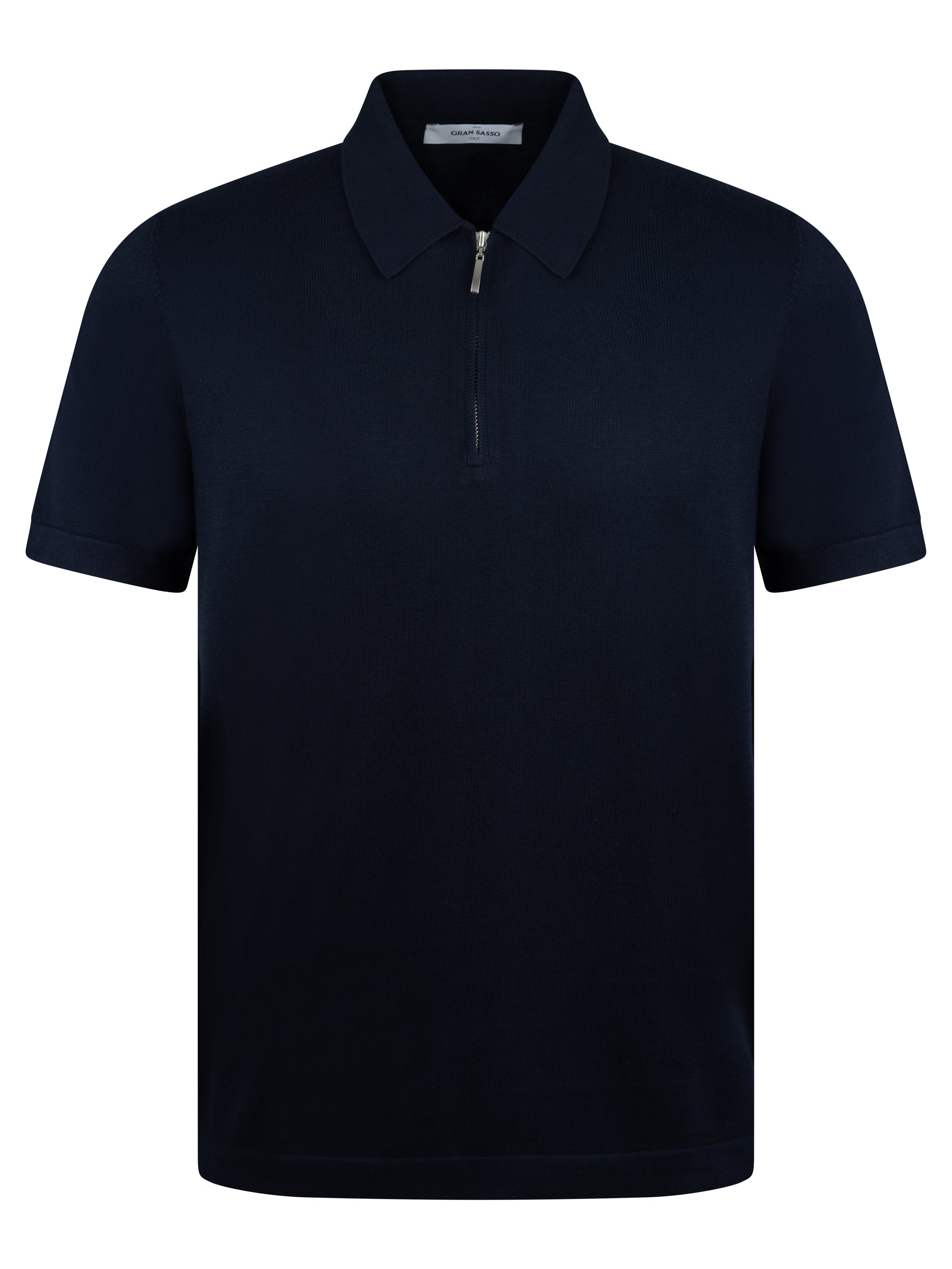 Load image into Gallery viewer, Gran Sasso Egyptian Cotton Zip Navy

