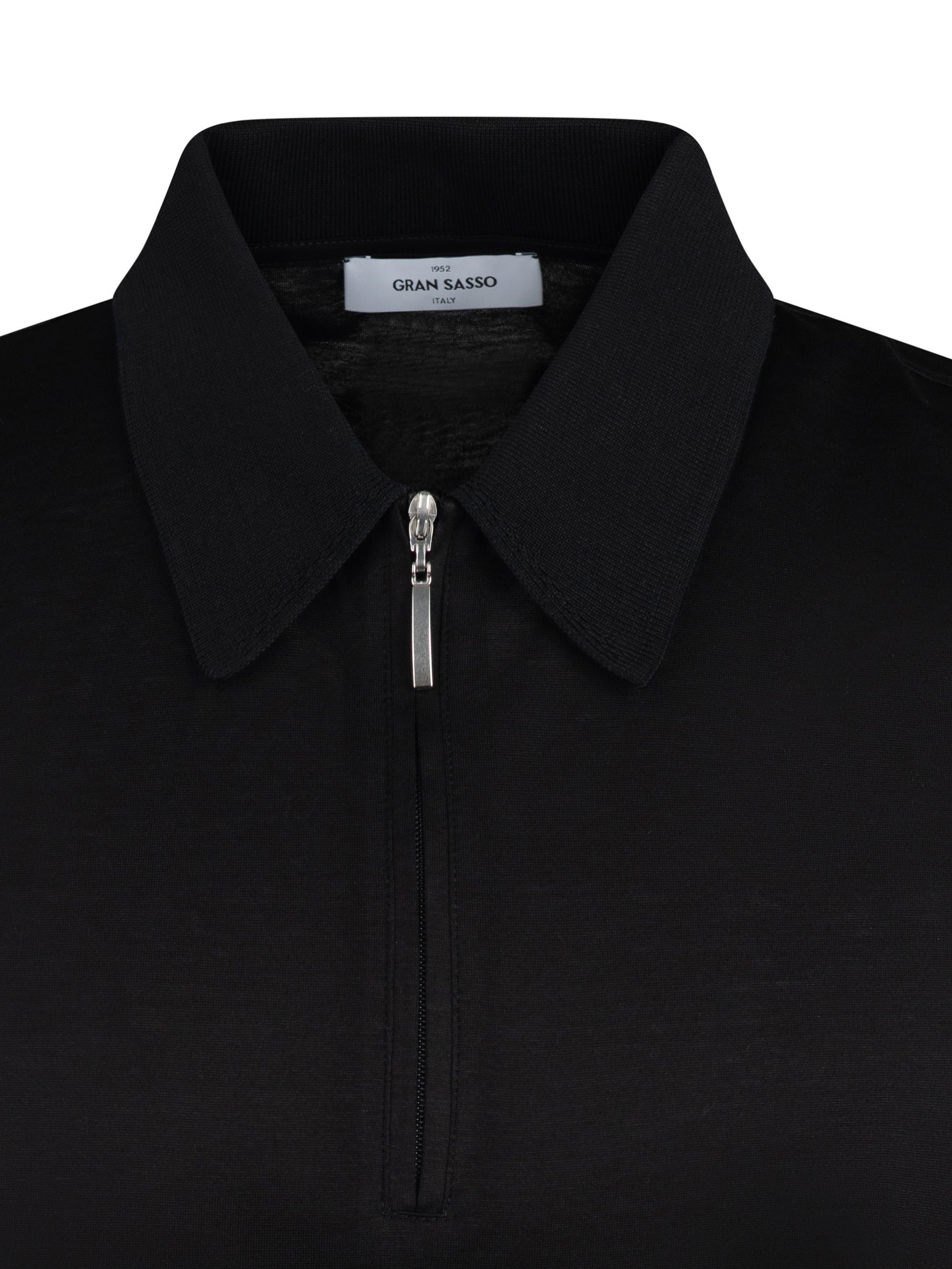 Load image into Gallery viewer, Gran Sasso Mercerised Zip Black
