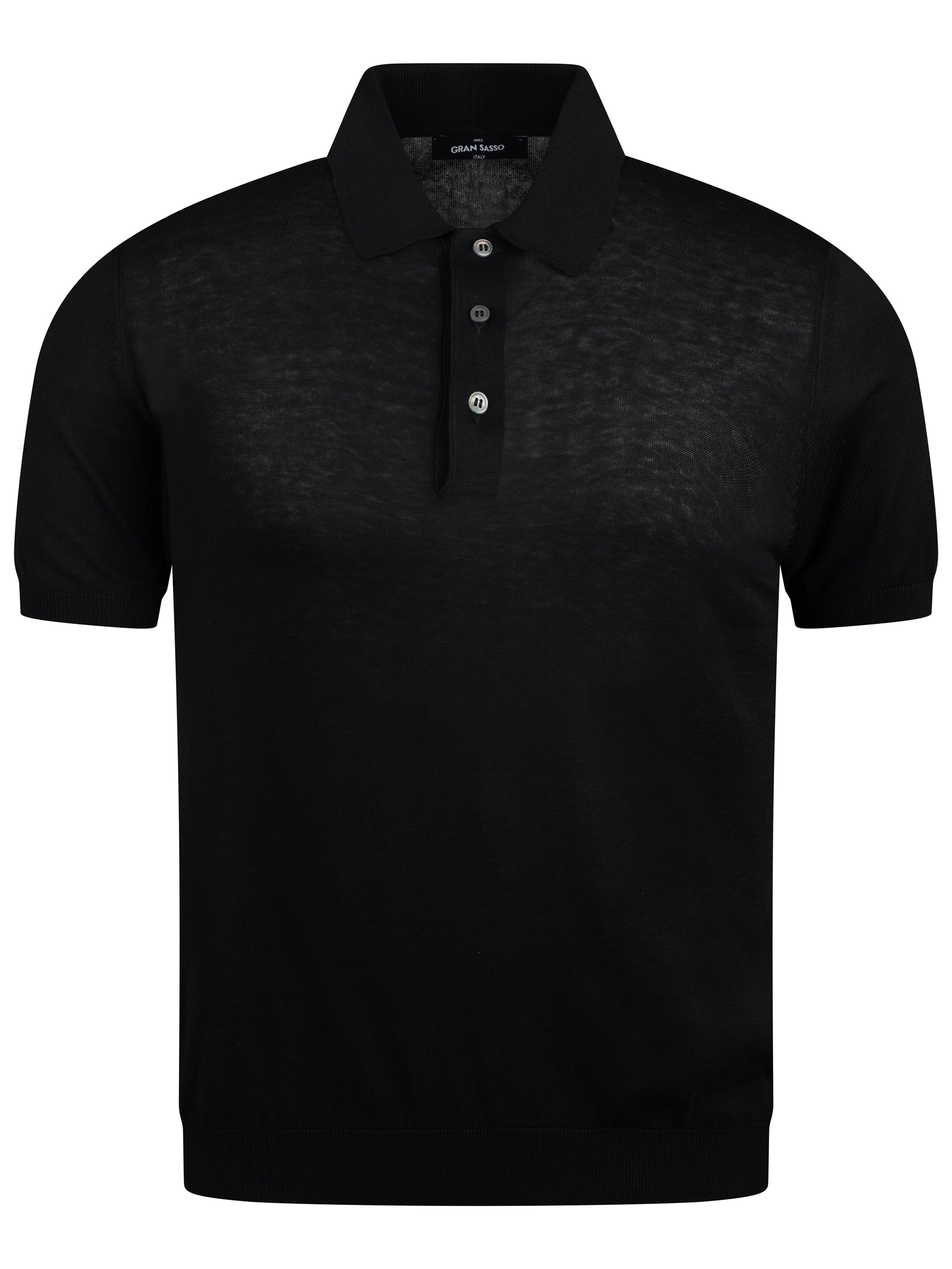 Load image into Gallery viewer, Gran Sasso Silk Knit Polo Black
