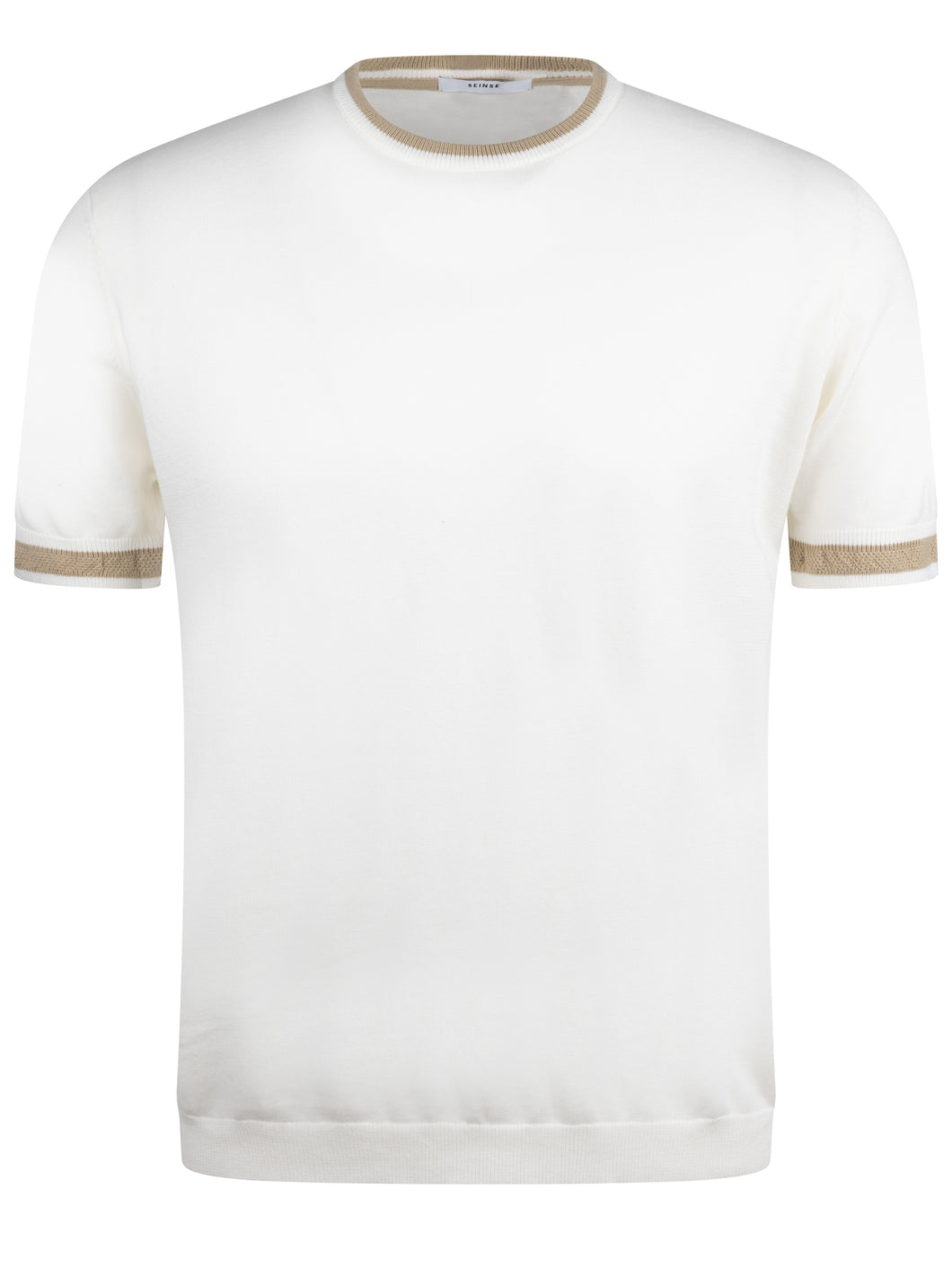 Sseinse Contrast Knit Tee White
