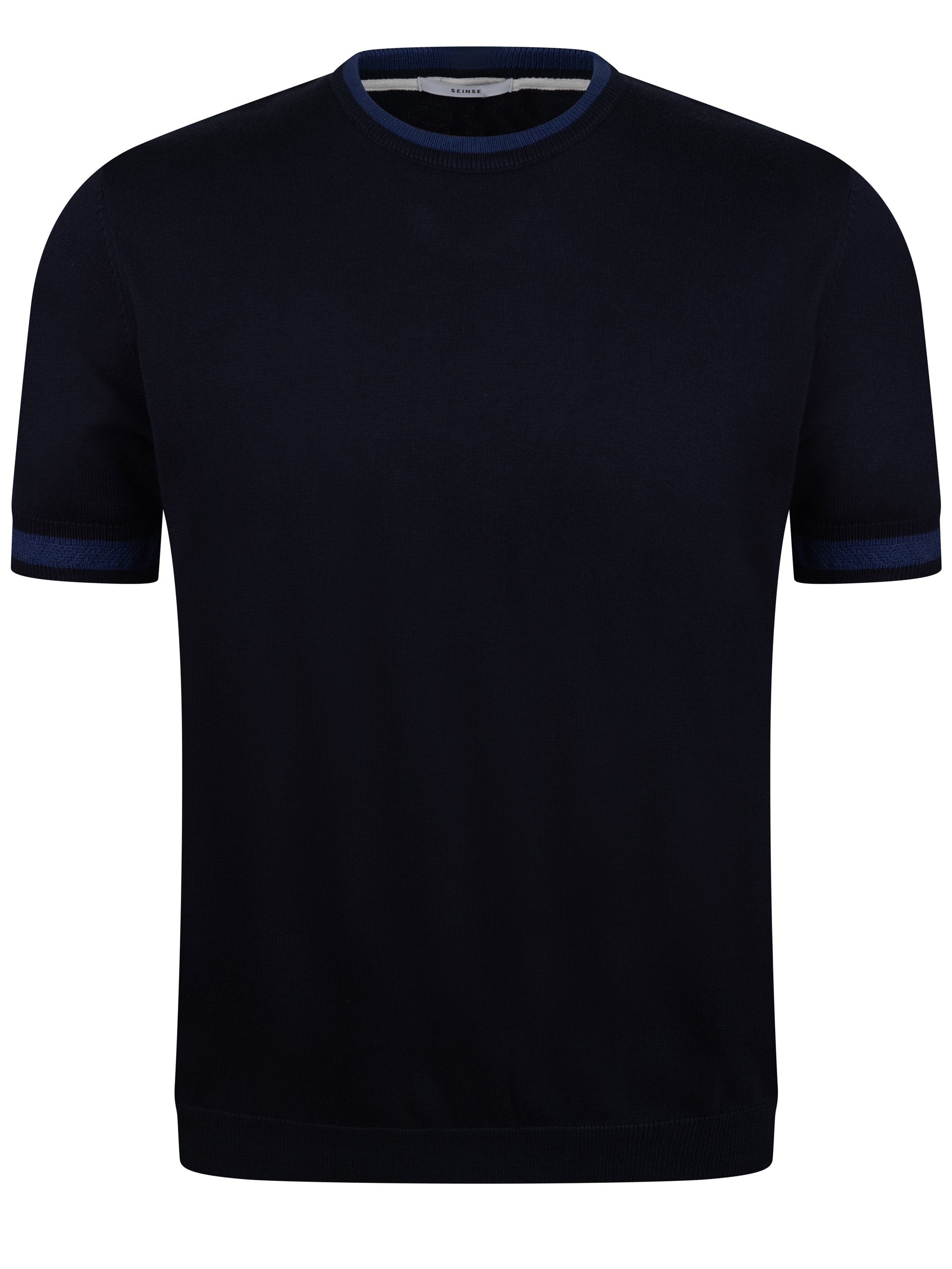 Load image into Gallery viewer, Sseinse Contrast Knit Tee Navy
