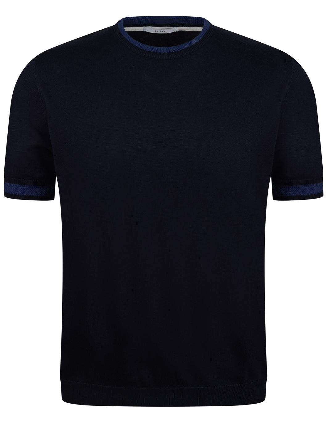 Sseinse Contrast Knit Tee Navy