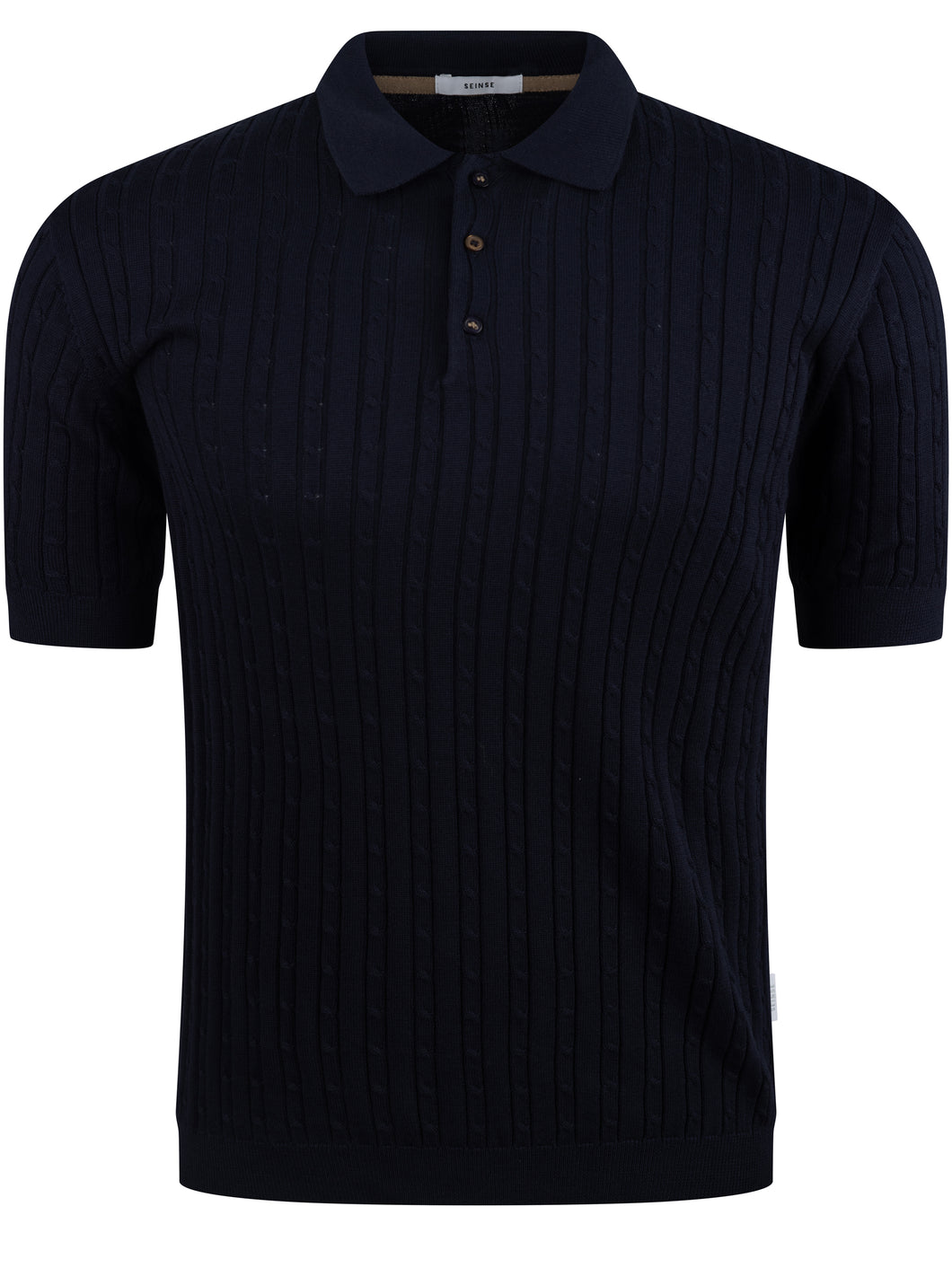 Sseinse Rib Knit Polo Navy