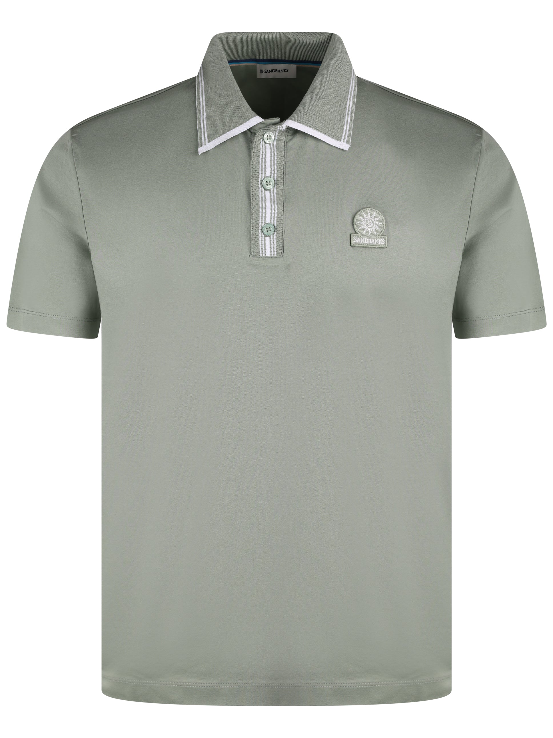 Sandbanks Contrast Polo Shirt Navy Sage