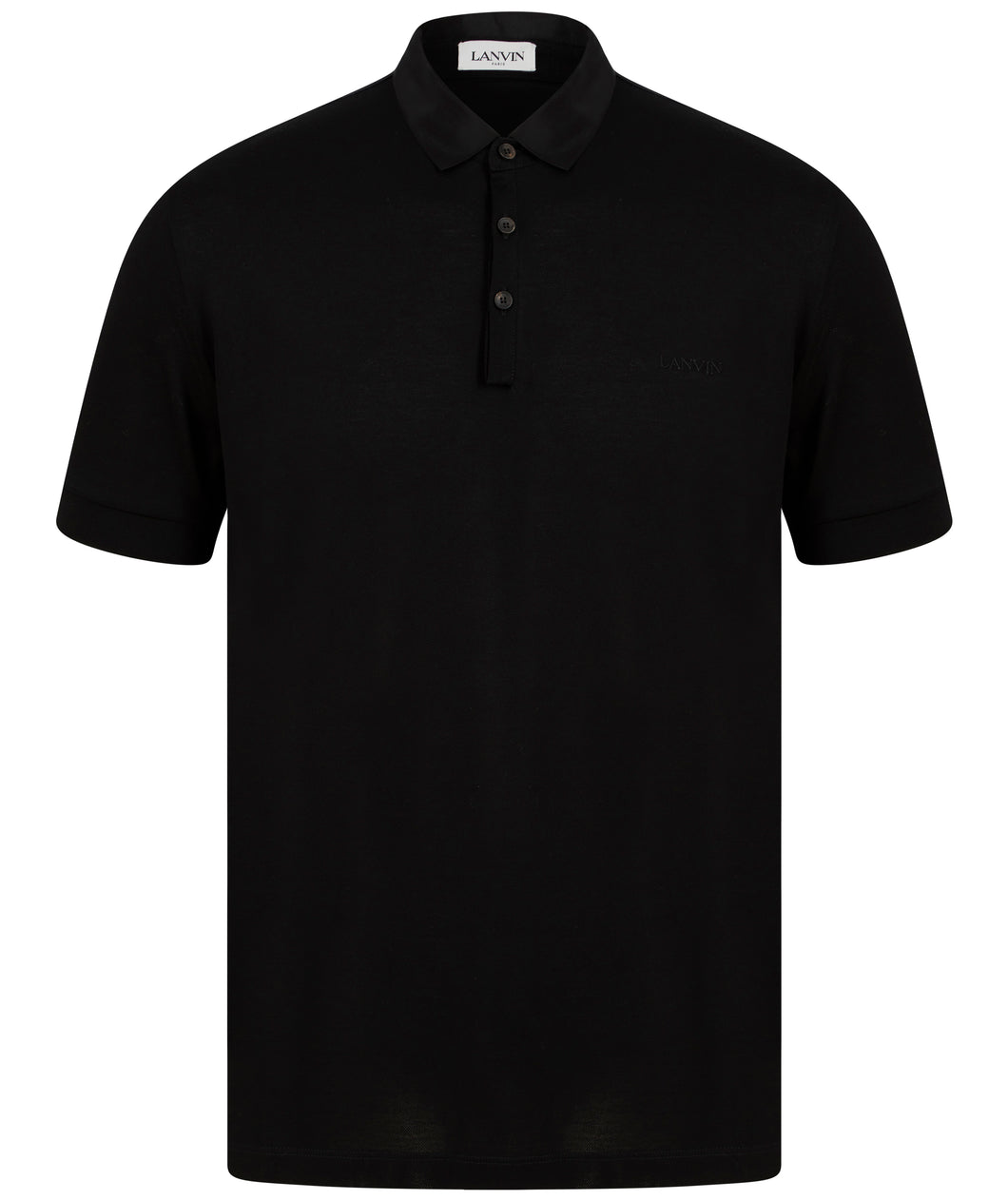 Lanvin Grosgrain Polo Shirt Black
