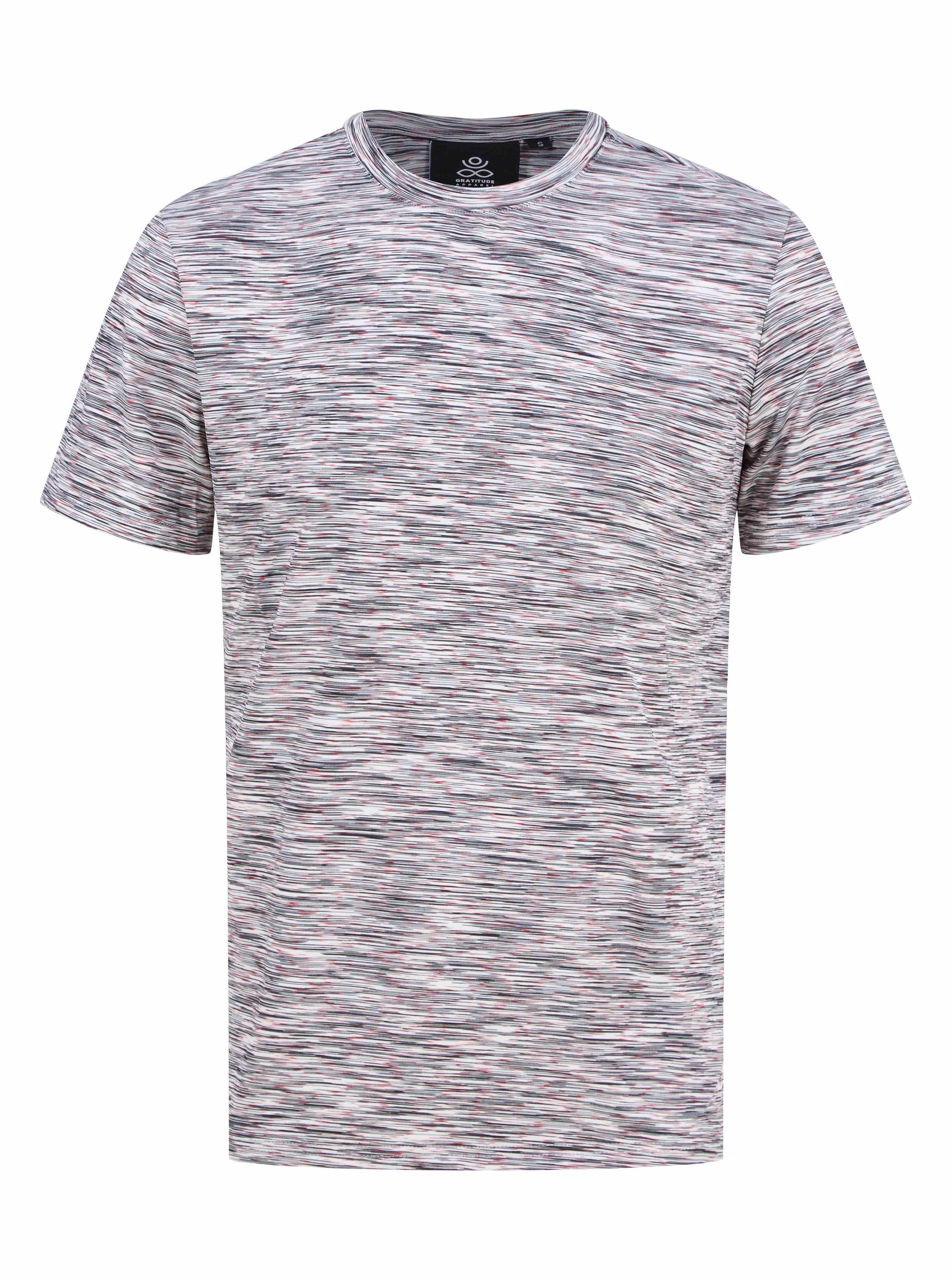 Load image into Gallery viewer, Gratitude Stripe T Shirt Black/Red
