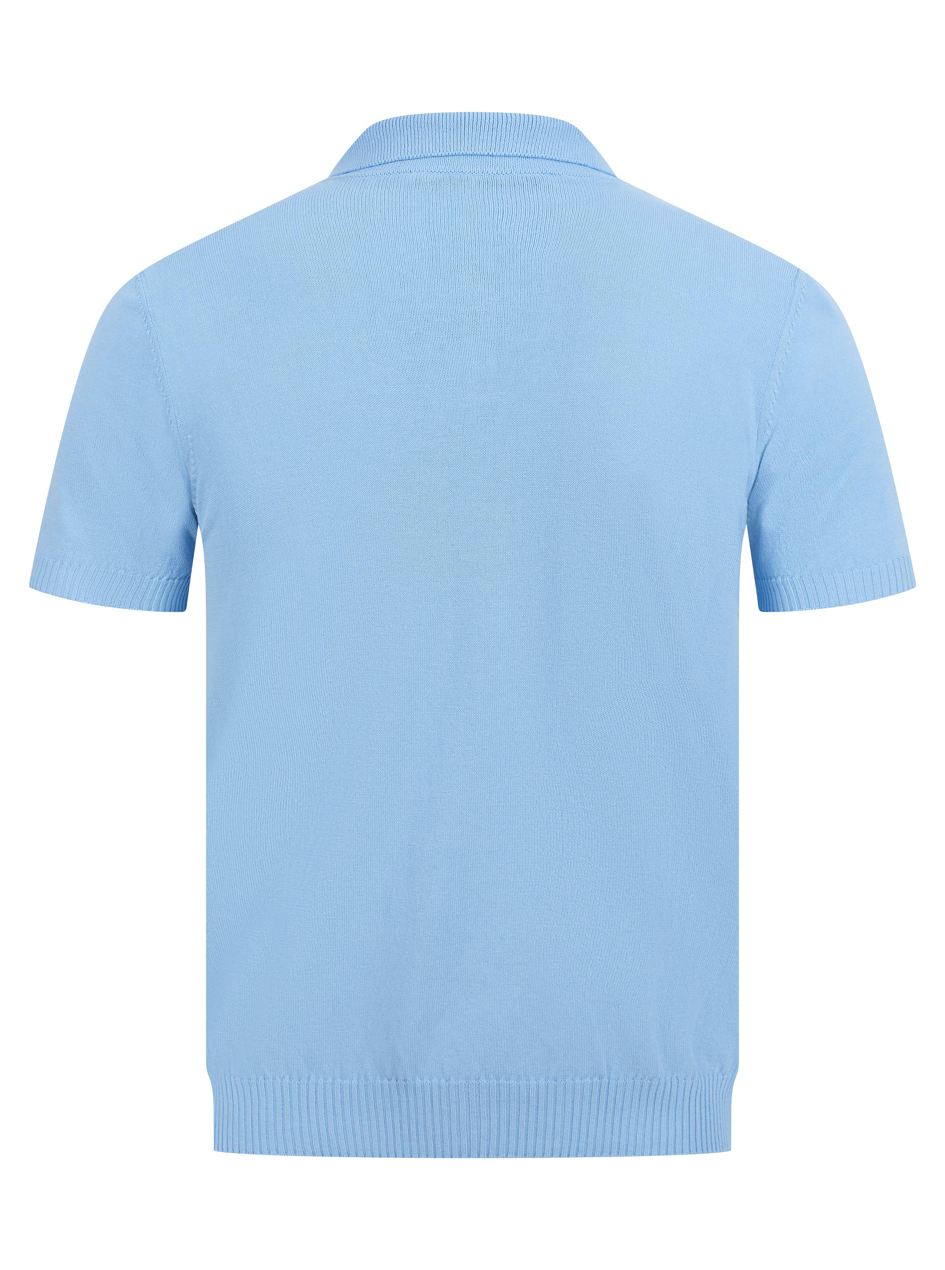 Load image into Gallery viewer, IL Telaio Weave Knit Polo Sky

