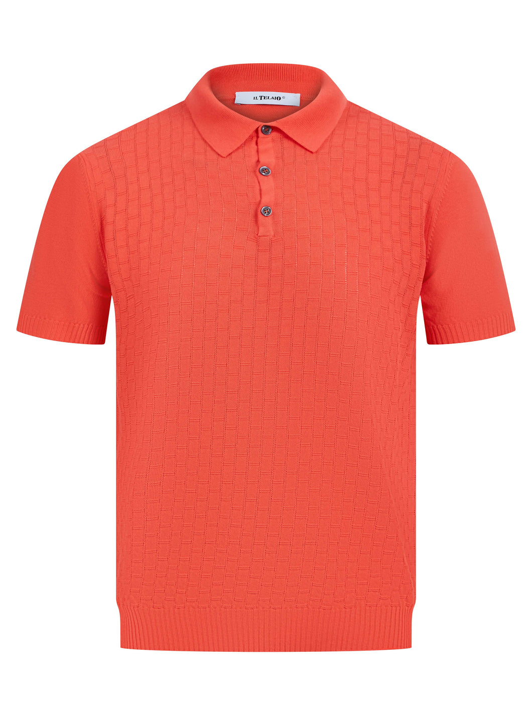 IL Telaio Weave Knit Polo Coral