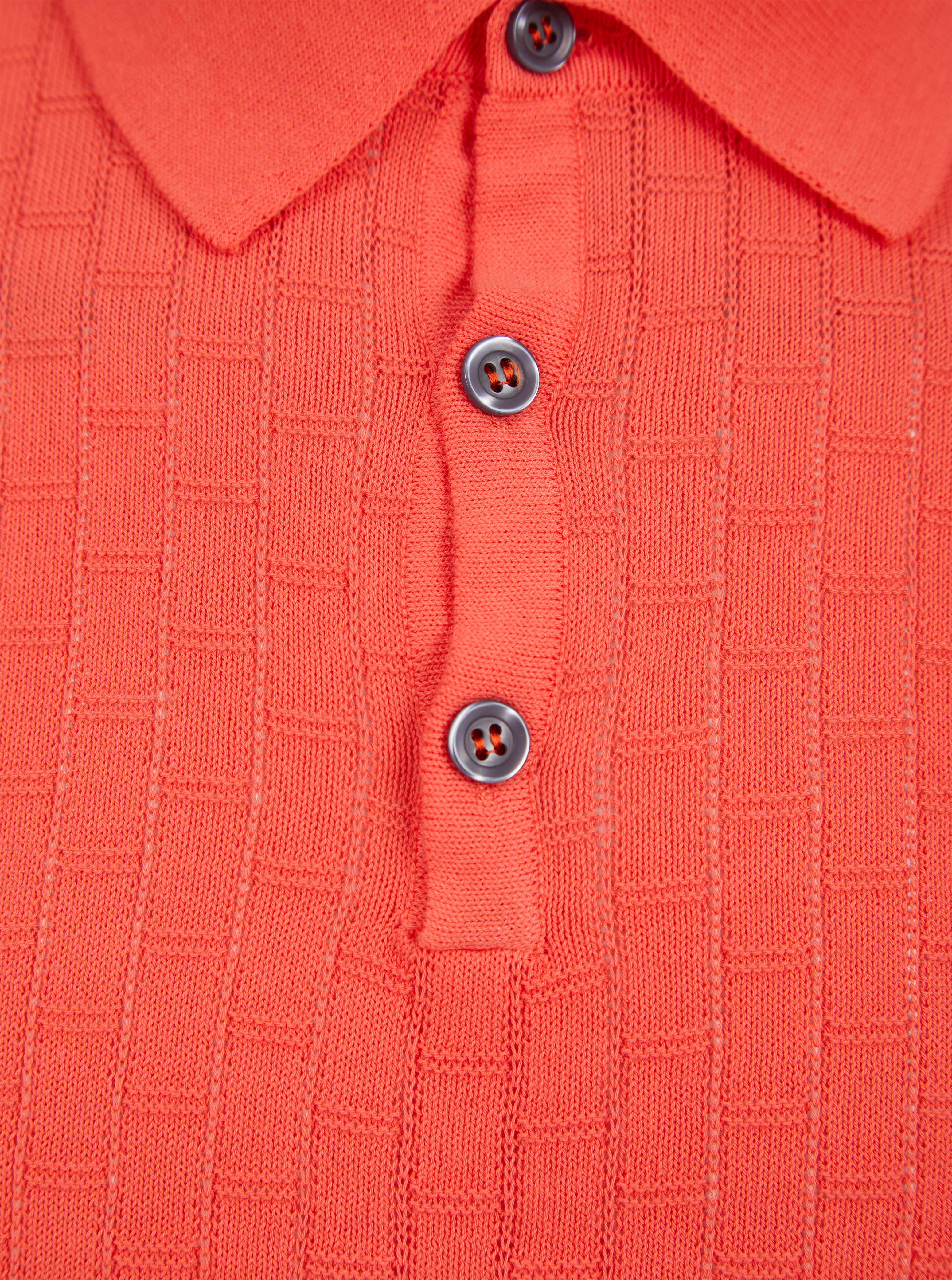 Load image into Gallery viewer, IL Telaio Weave Knit Polo Coral
