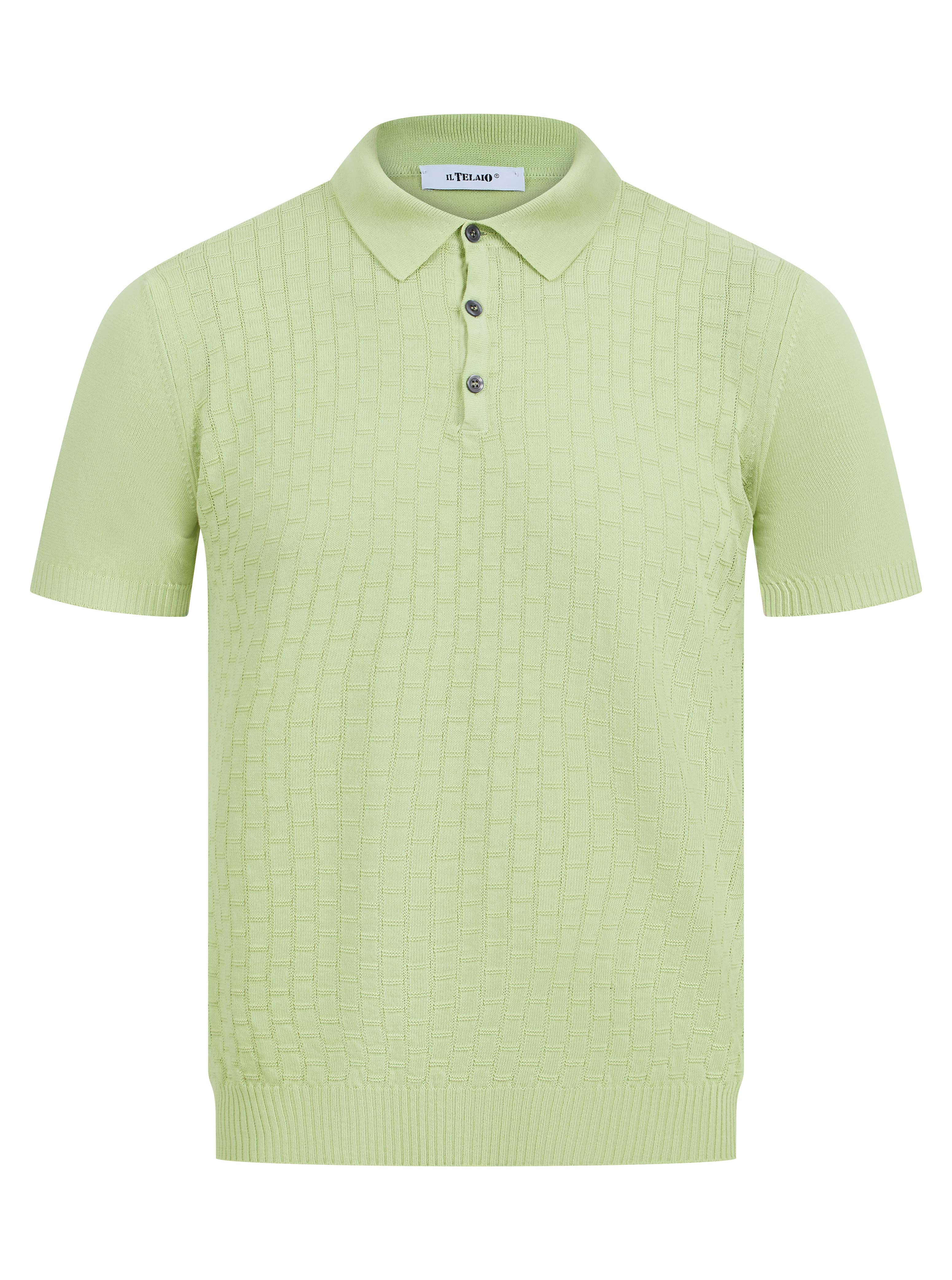 Load image into Gallery viewer, IL Telaio Weave Knit Polo Mint
