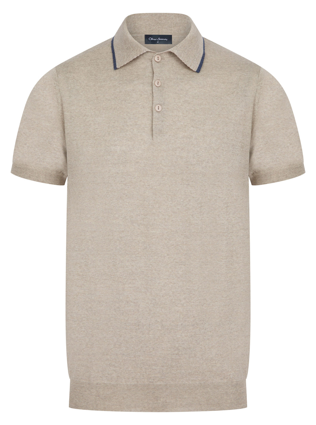 Oliver Sweeney Covehithe Tipped Polo Beige