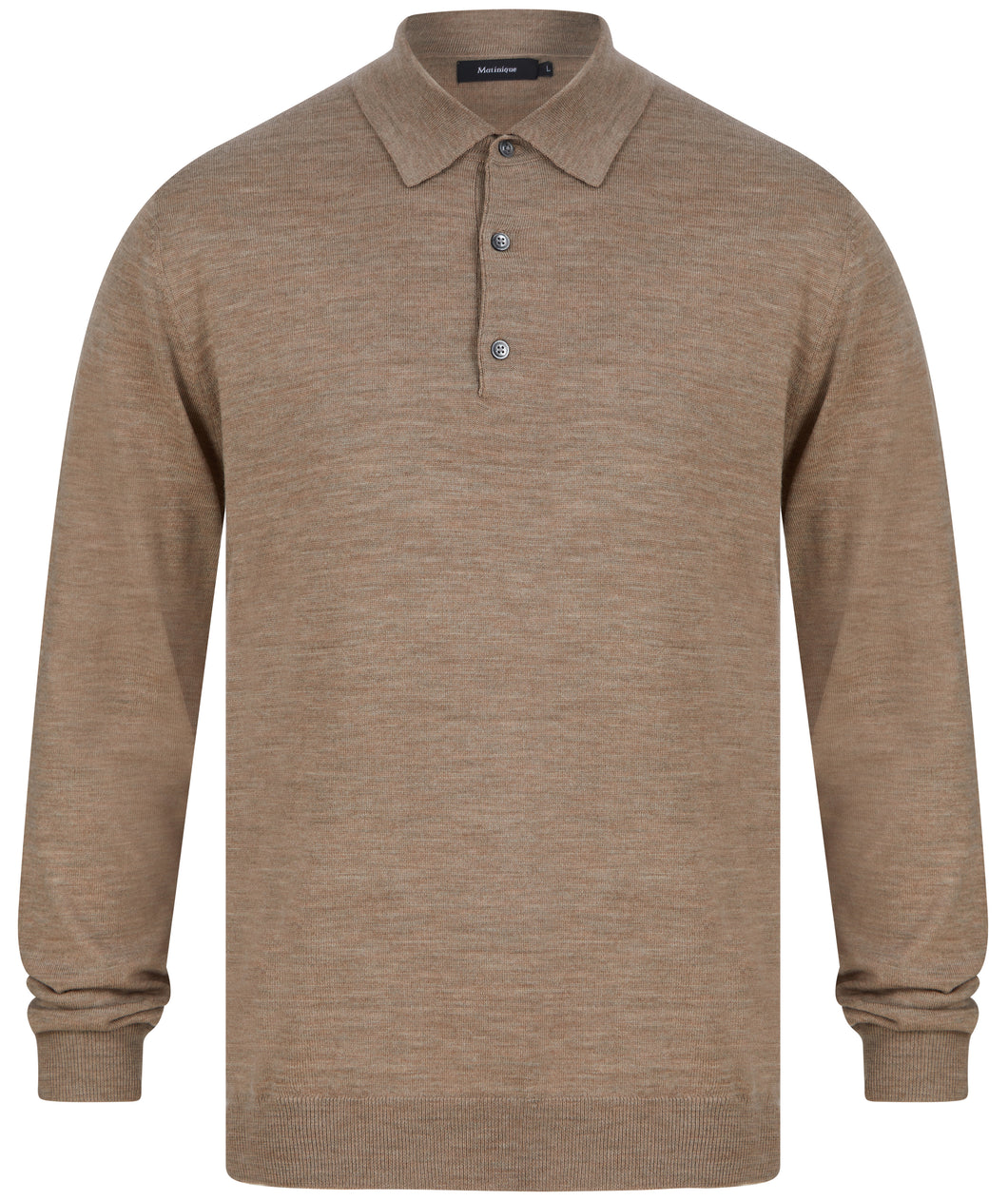 Matinique Klint Knitted Polo Beige
