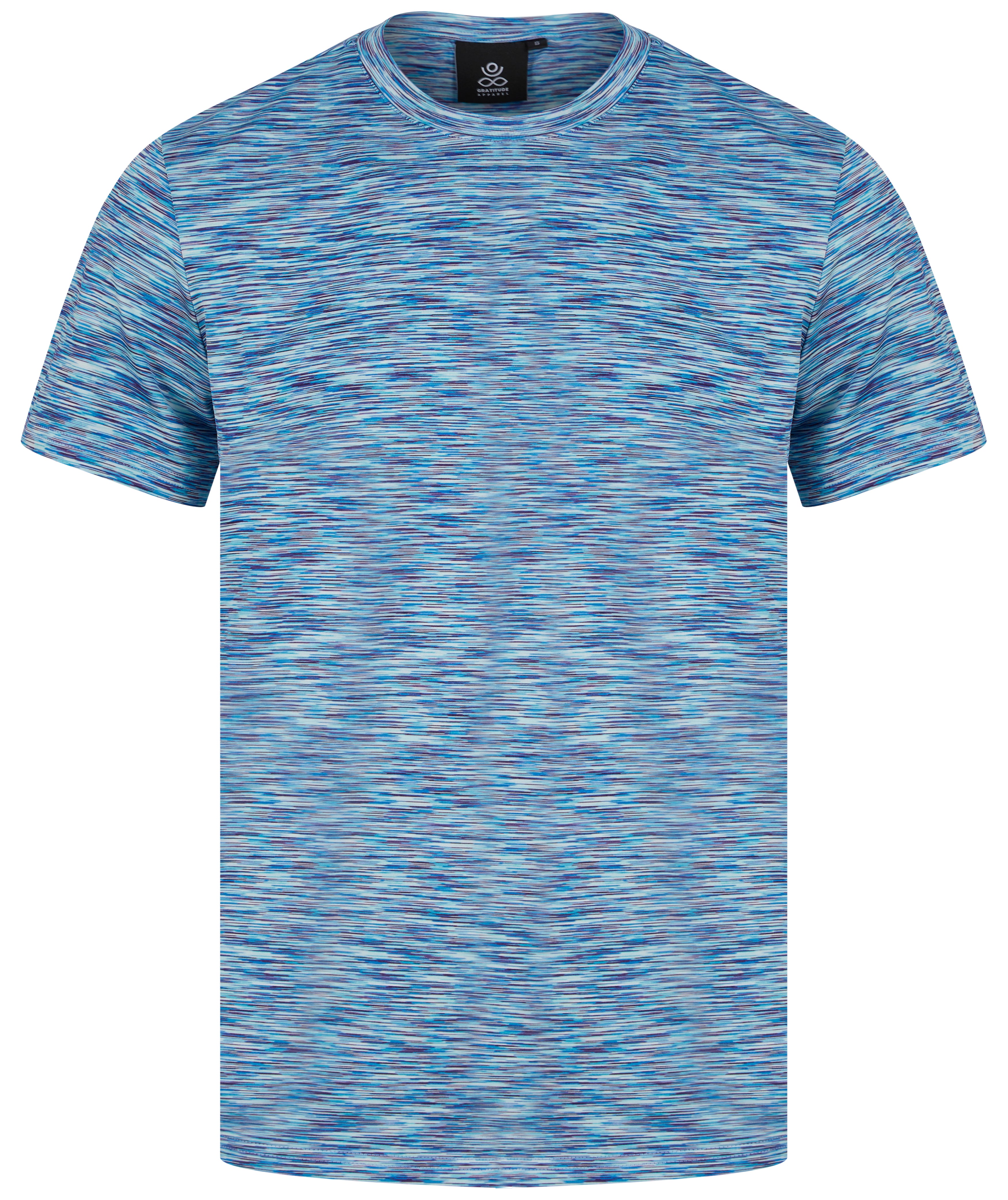 Load image into Gallery viewer, Gratitude Stripe T Shirt Sky
