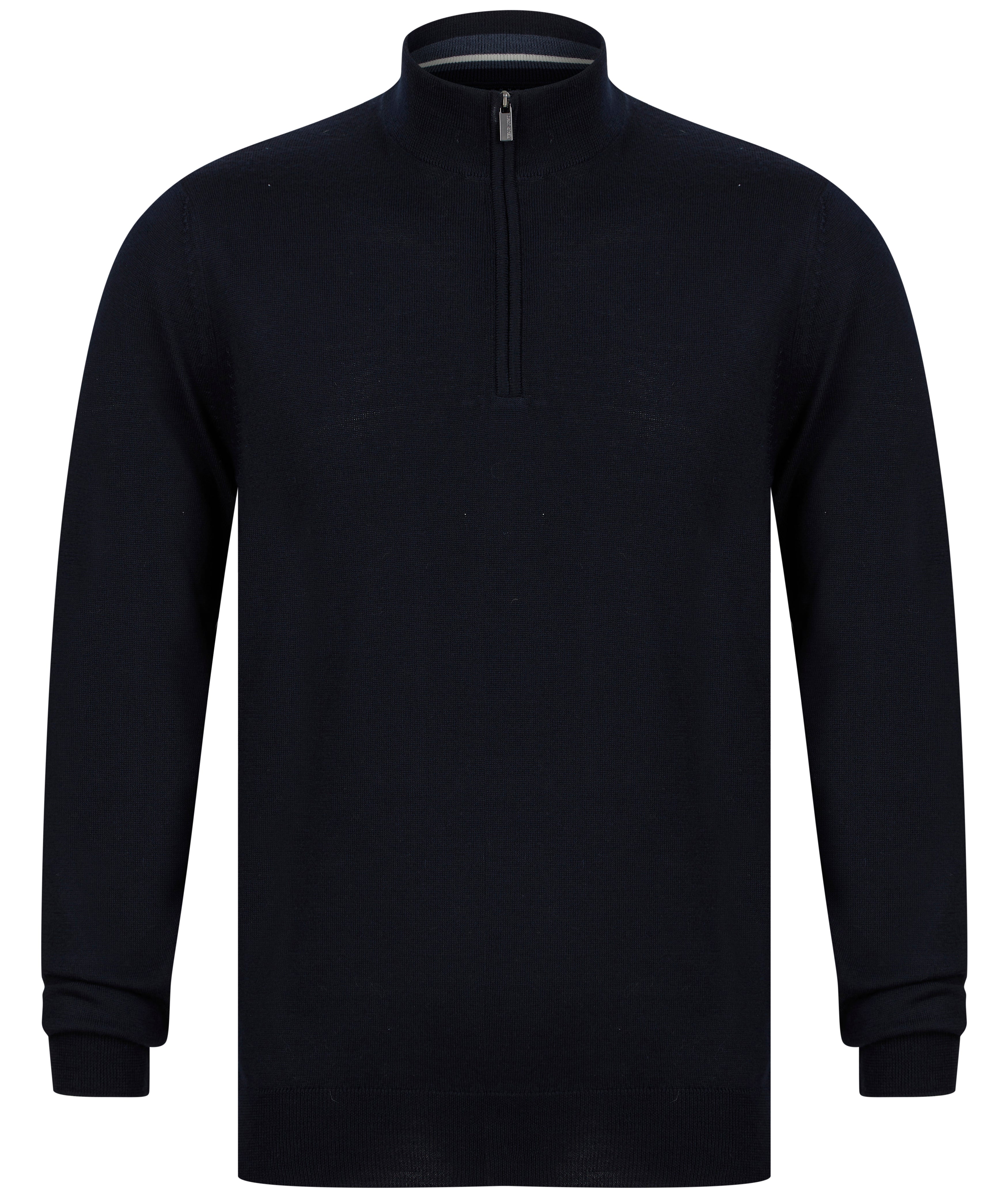 Remus Merino 1/4 Zip Knit Navy