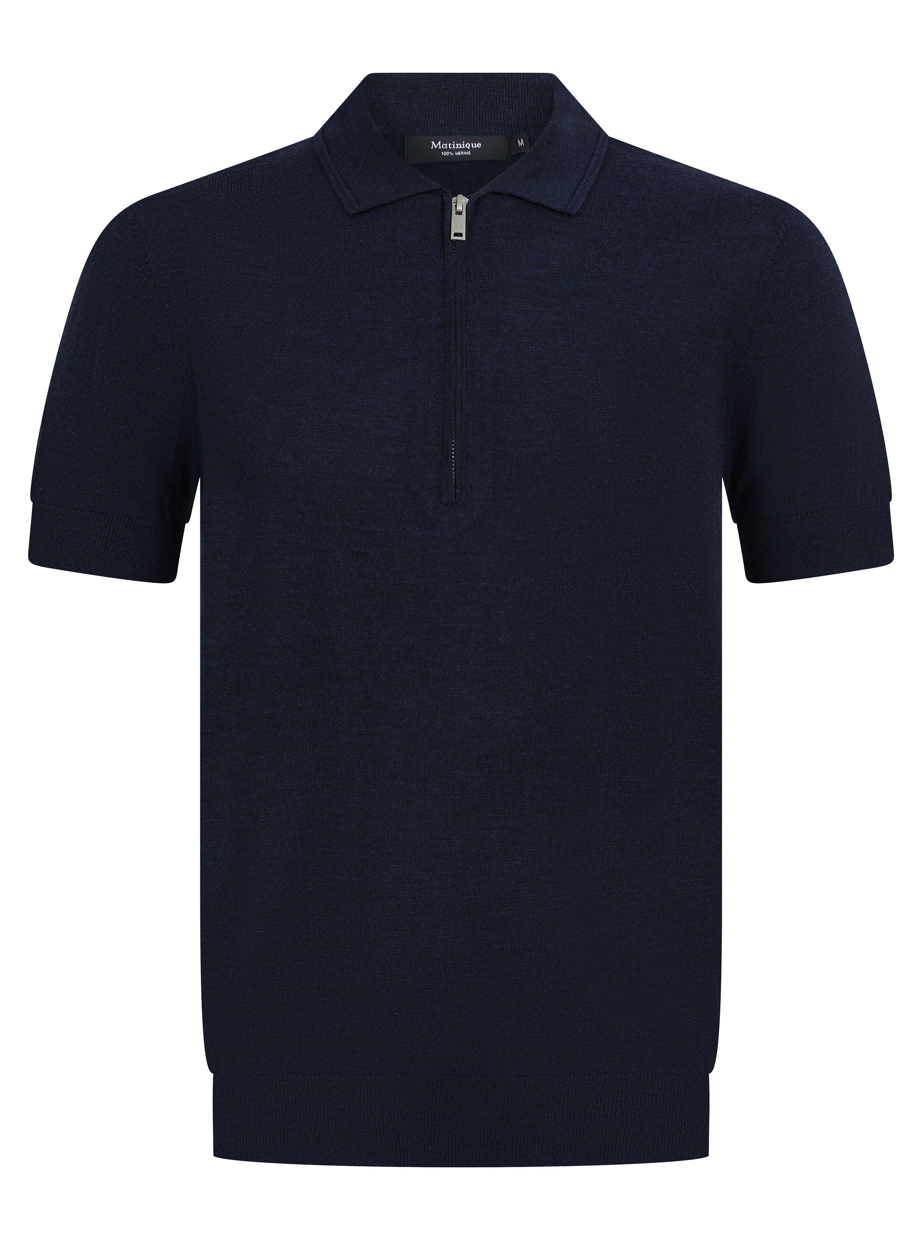 Load image into Gallery viewer, Matinique Zip Polo Knit Navy
