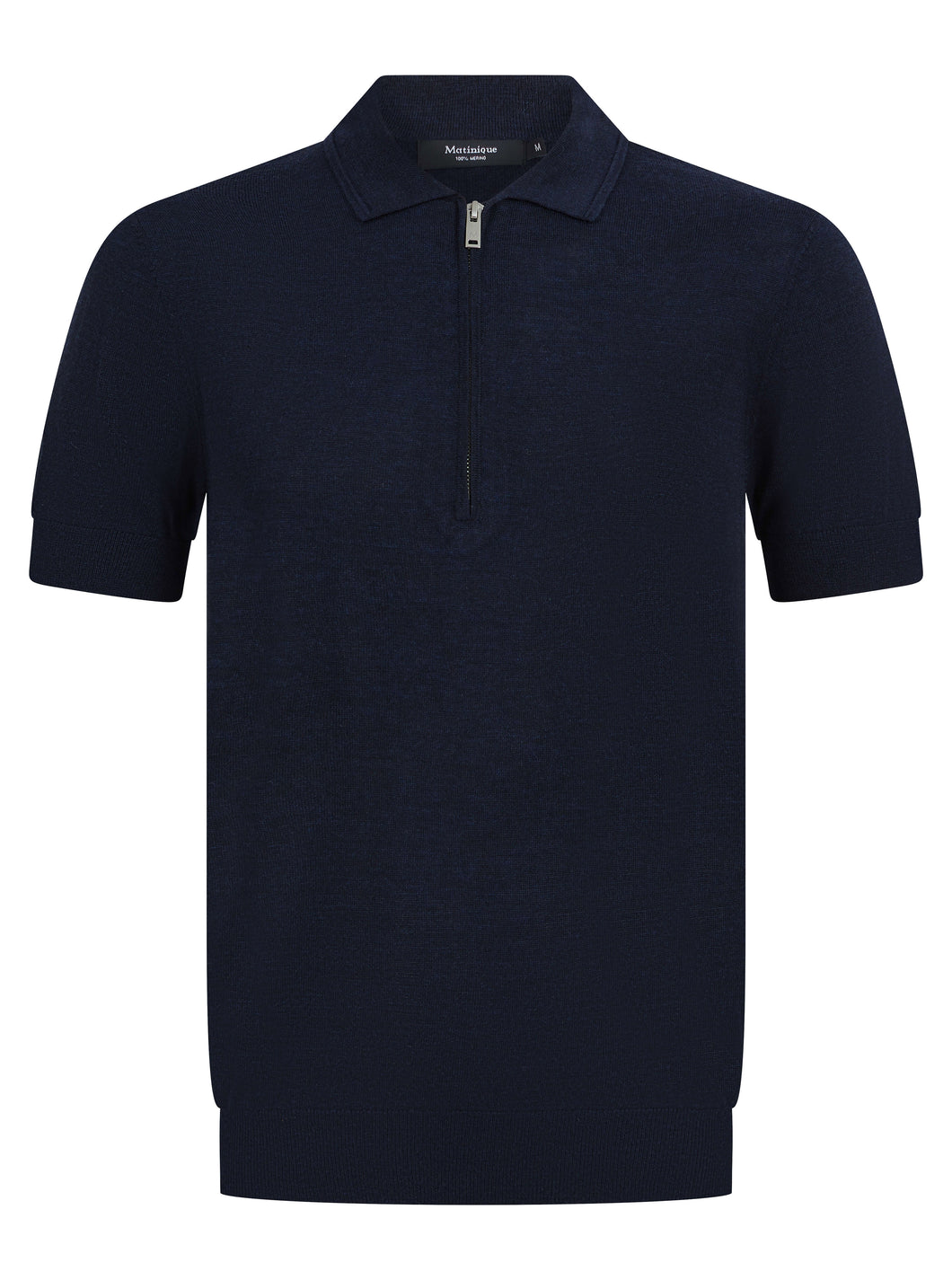 Matinique Zip Polo Knit Navy