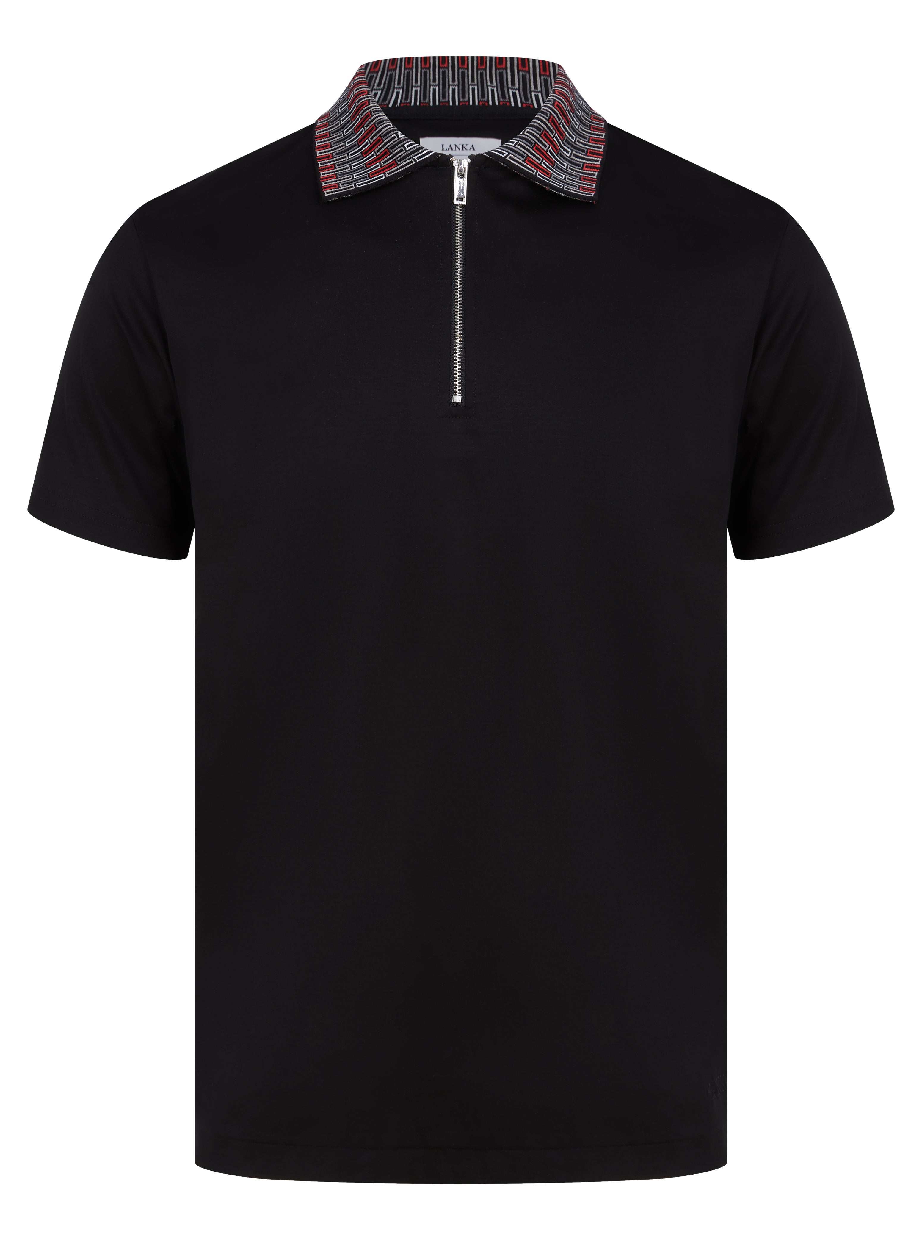 Load image into Gallery viewer, Lanka Zip Polo Black
