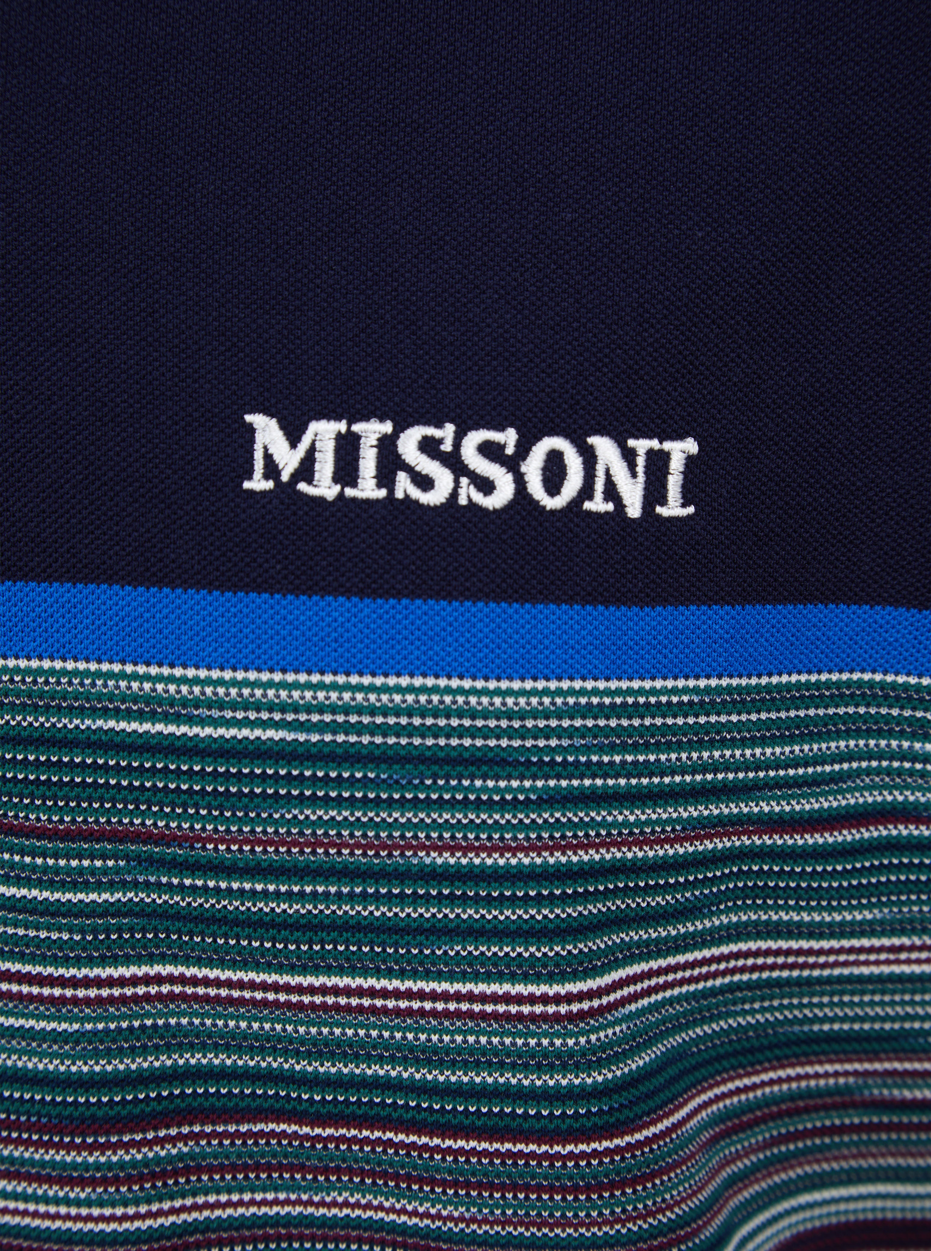 Load image into Gallery viewer, Missoni Insert Stripe L/S Polo Shirt Navy
