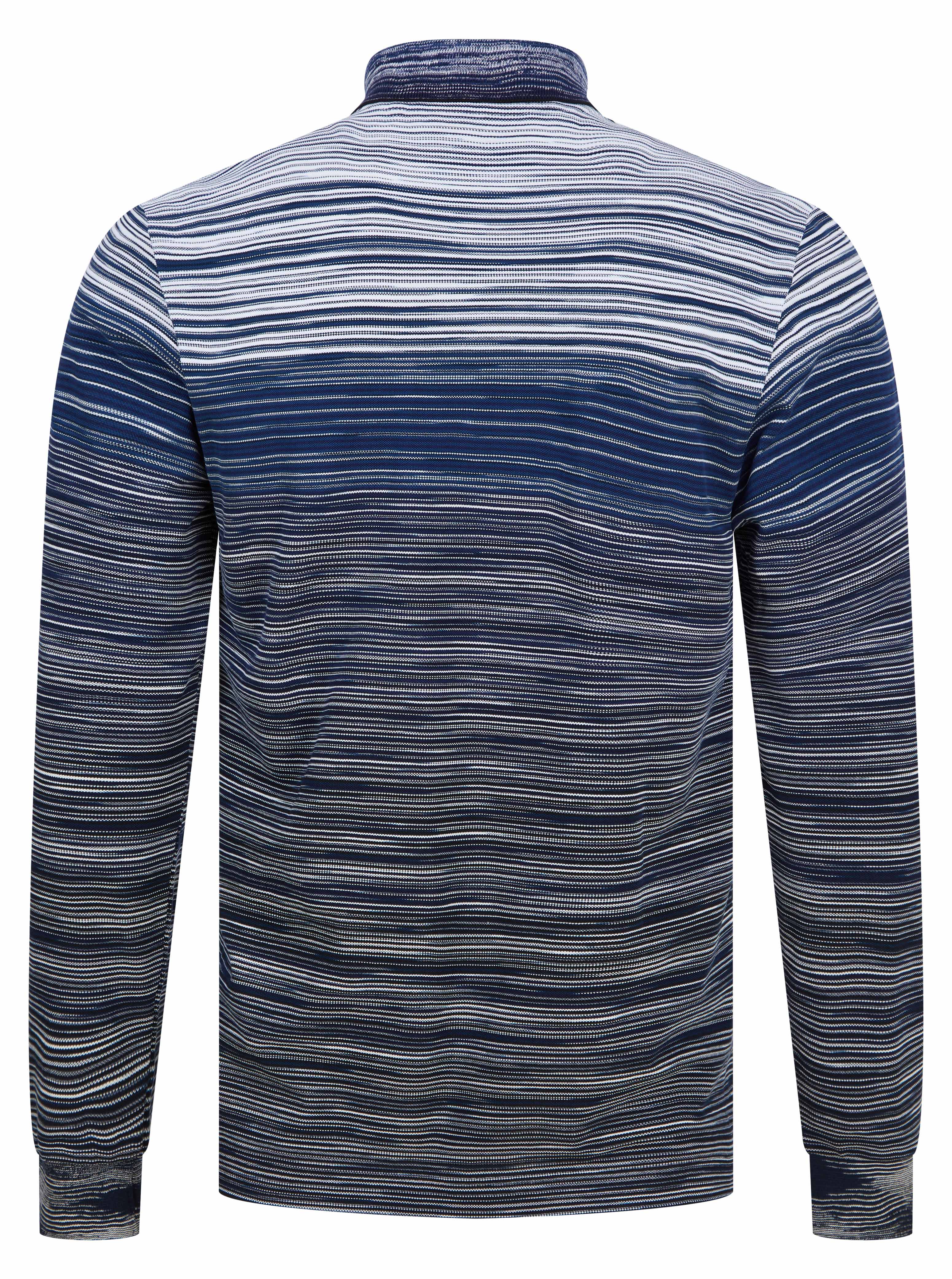 Load image into Gallery viewer, Missoni Classic Stripe L/S Polo Shirt Navy
