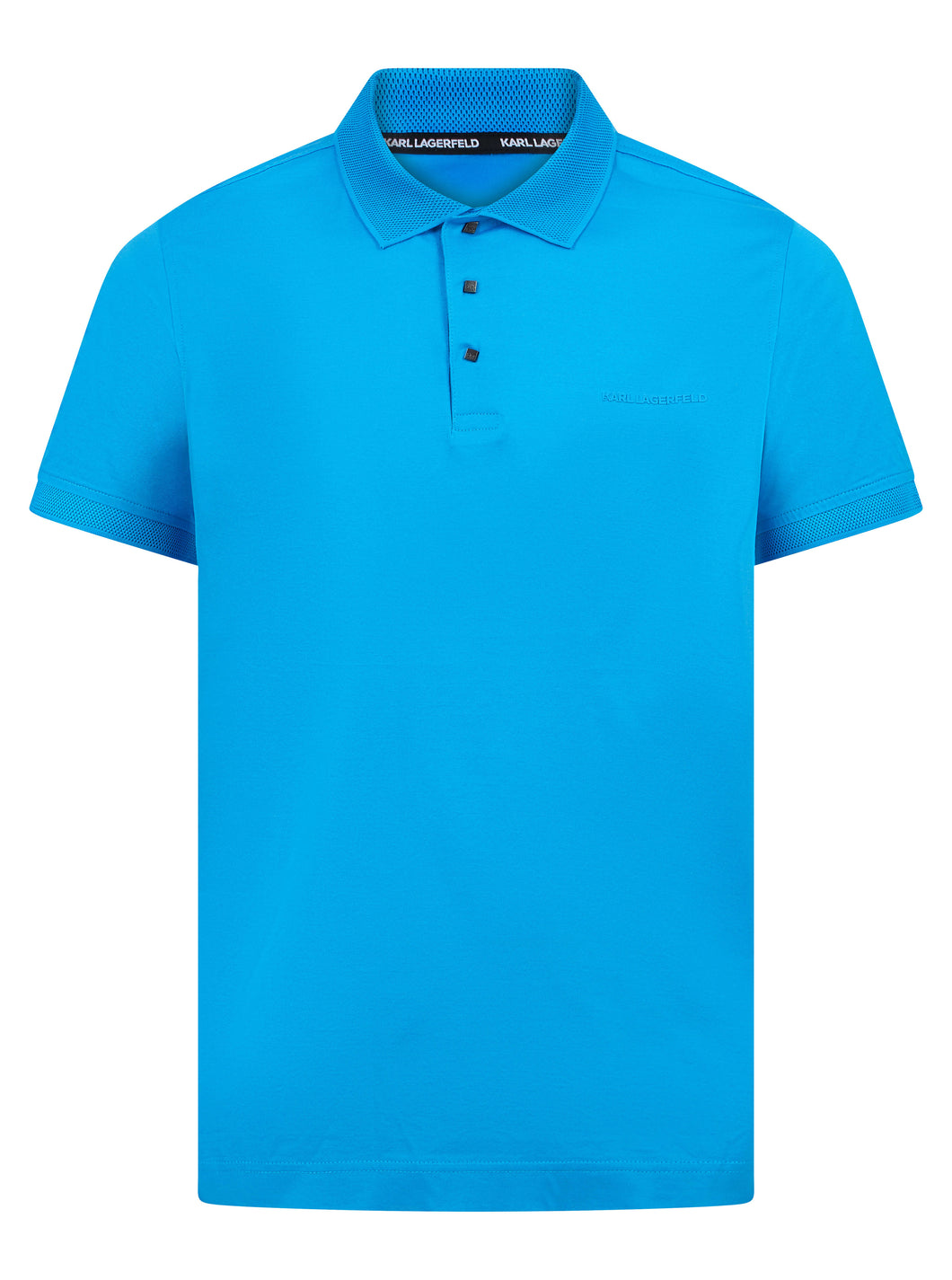 Lagerfeld Tonal Logo Polo Shirt Aqua Blue