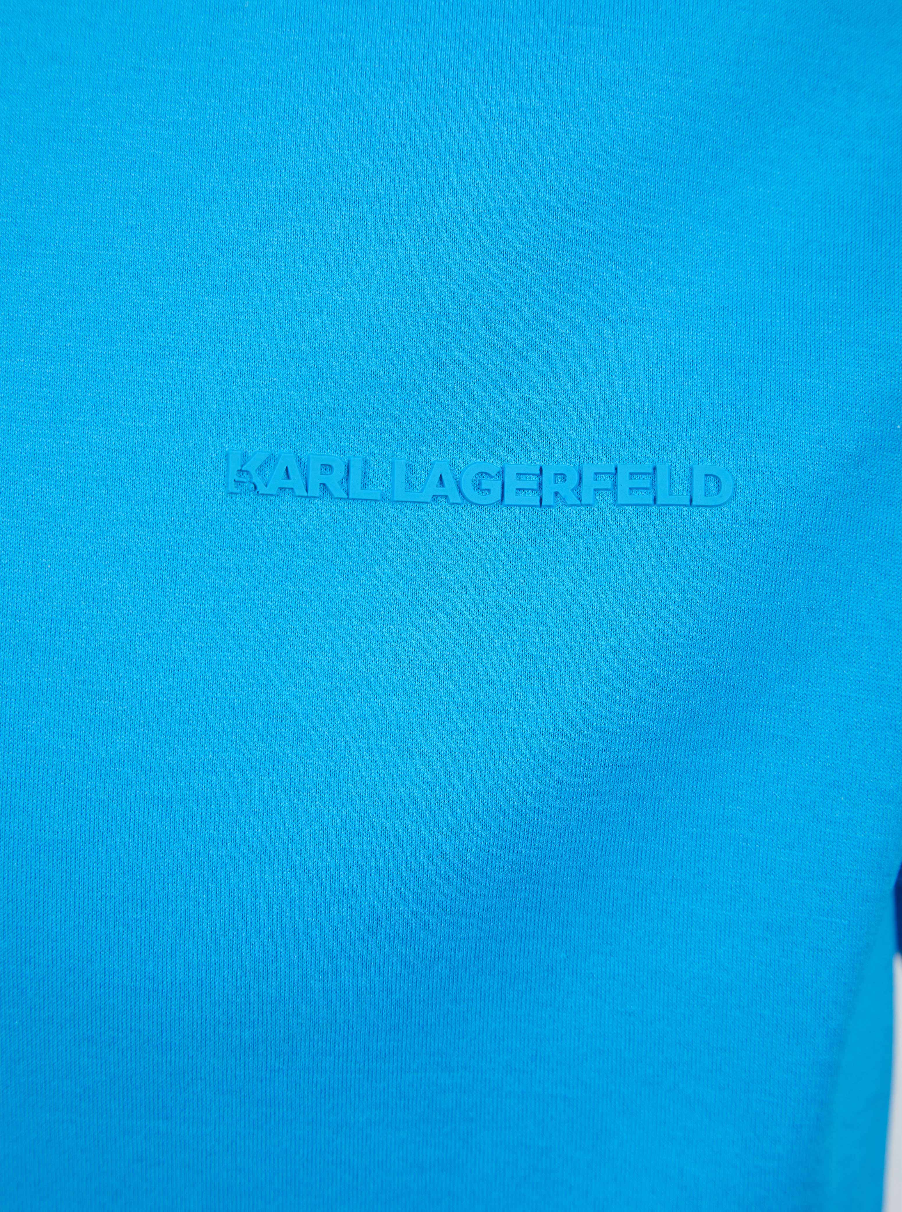 Load image into Gallery viewer, Lagerfeld Tonal Logo Polo Shirt Aqua Blue
