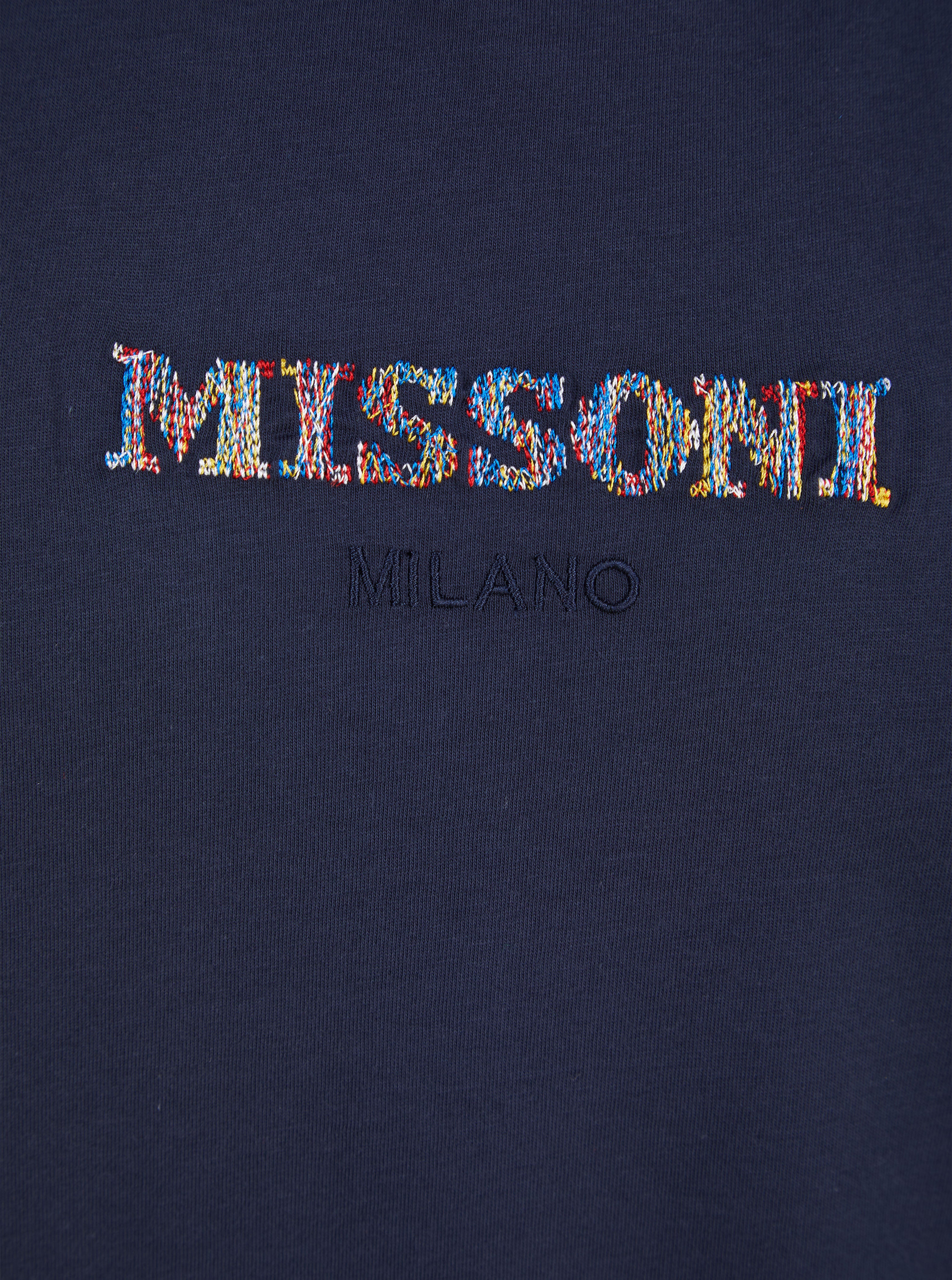 Load image into Gallery viewer, Missoni Embroidered Logo T Shirt Navy

