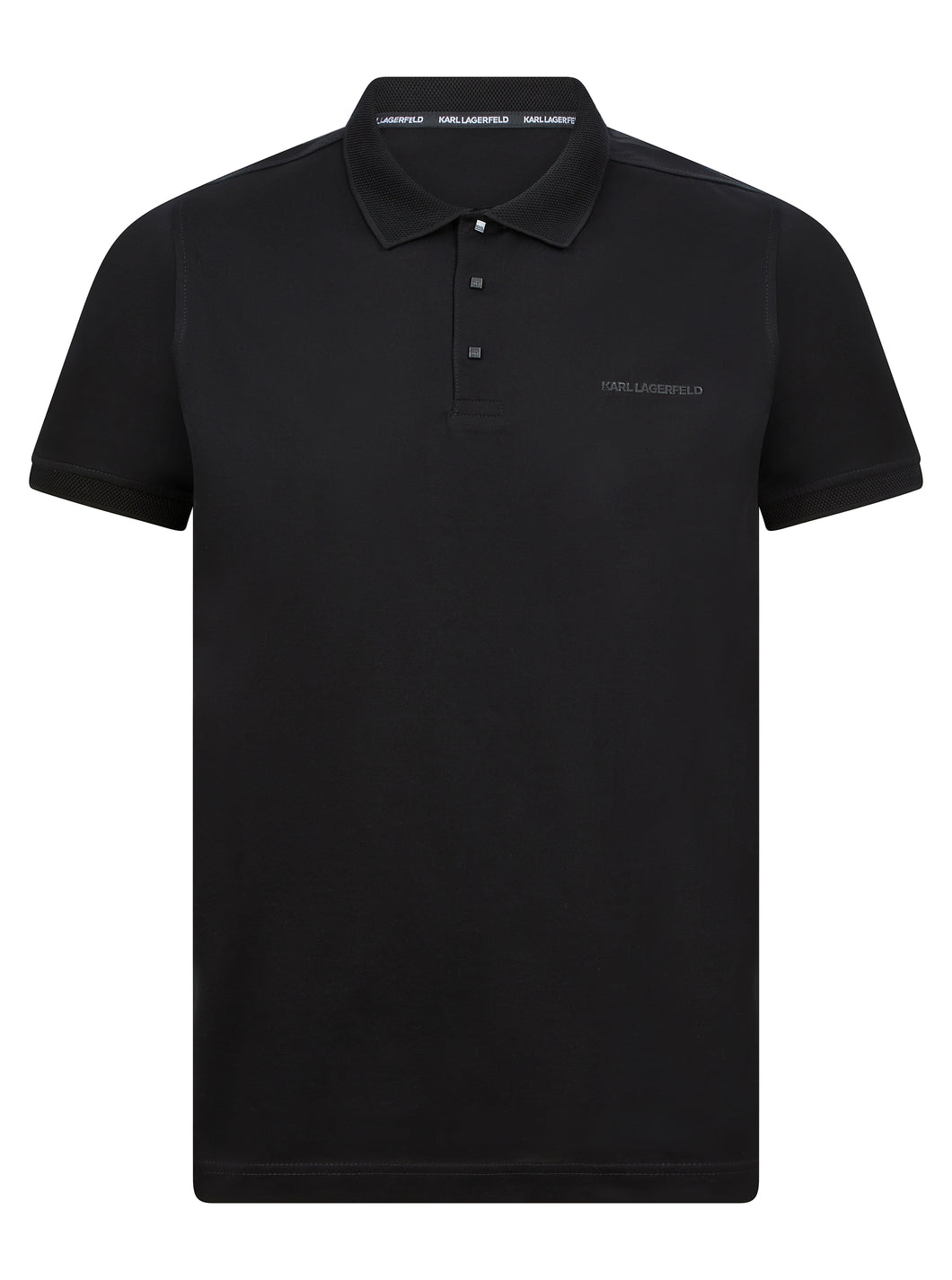 Lagerfeld Tonal Logo Polo Shirt Black
