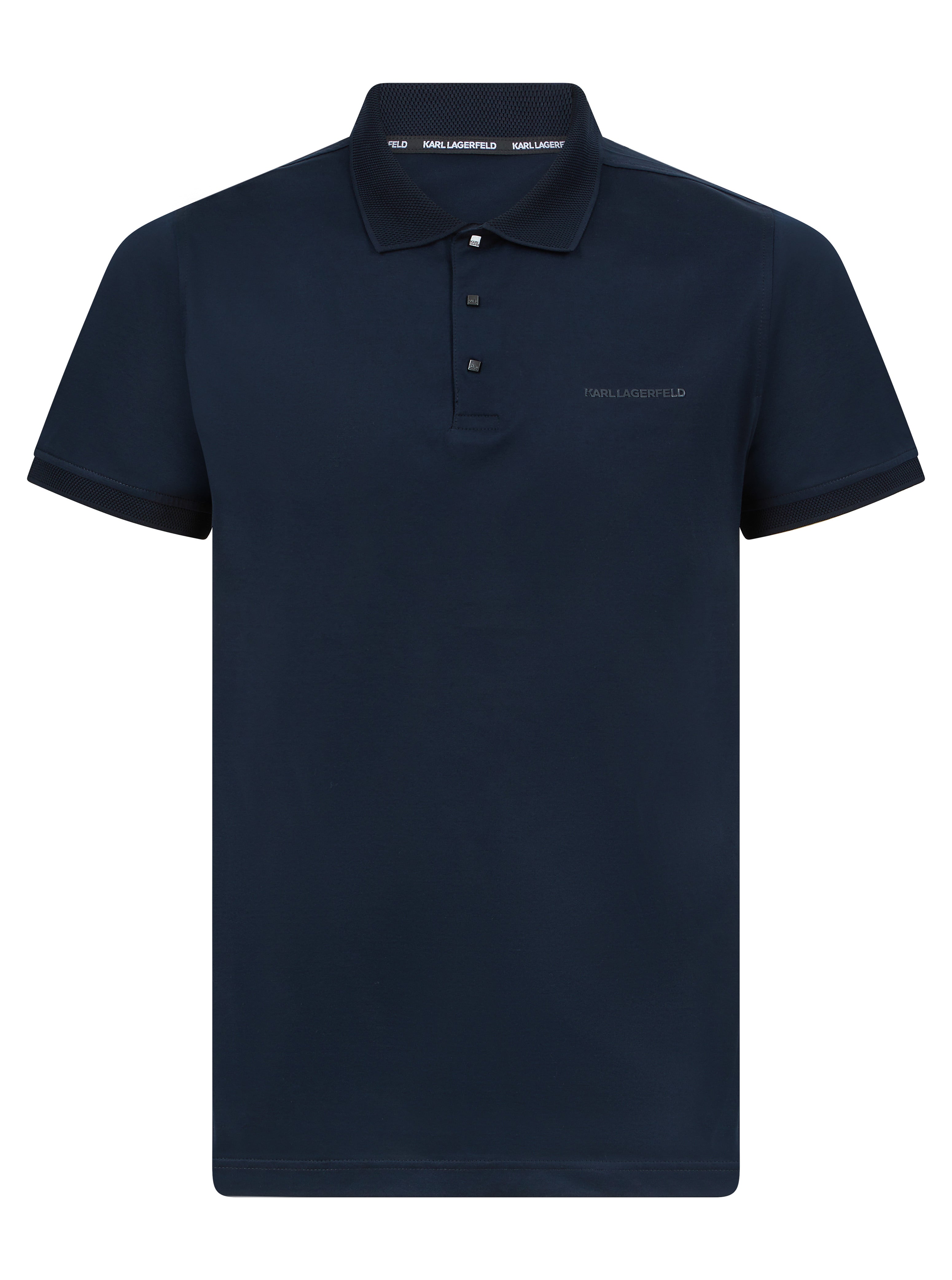 Load image into Gallery viewer, Lagerfeld Tonal Logo Polo Shirt Navy
