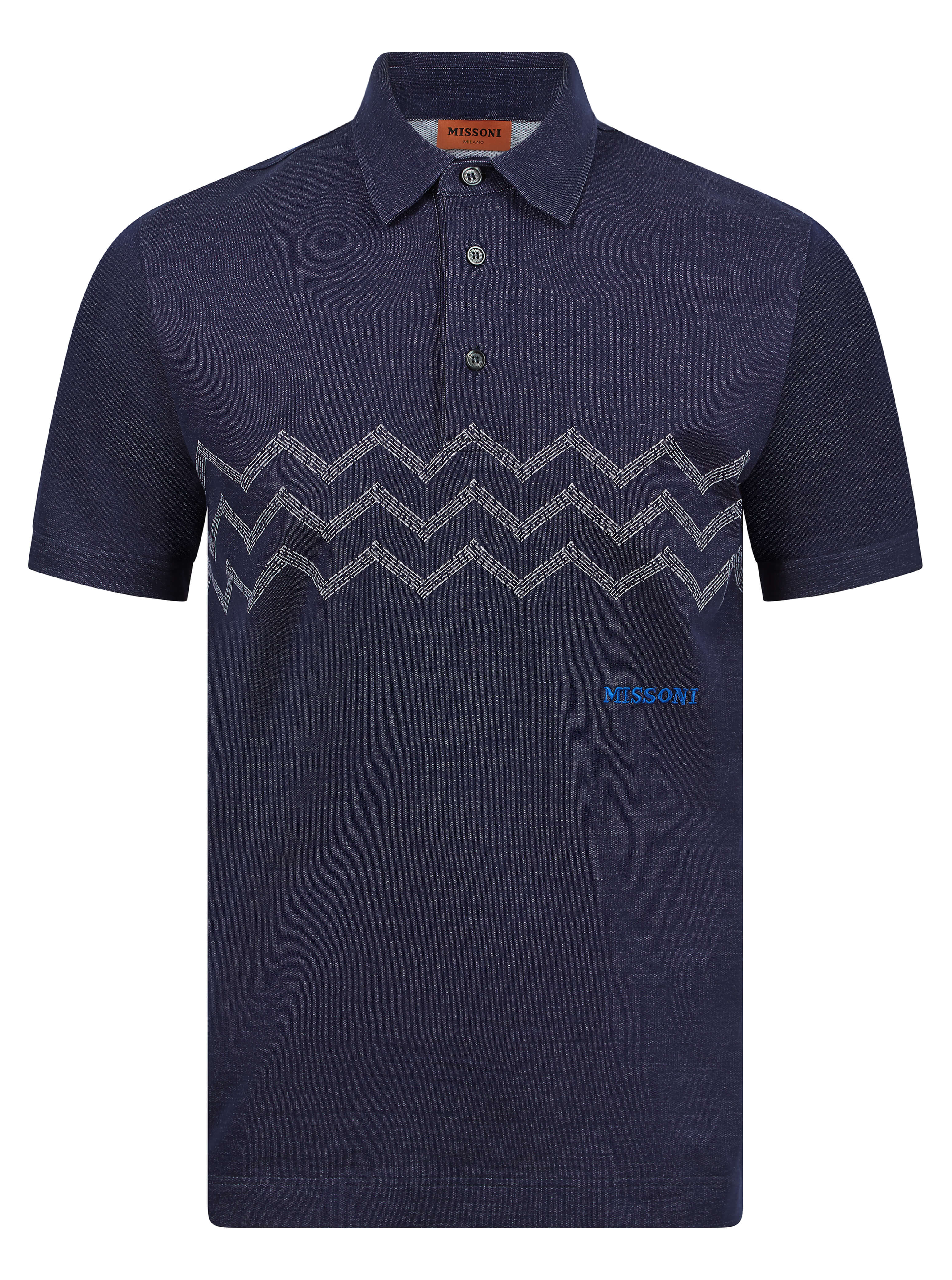 Load image into Gallery viewer, Missoni Chevron Polo Navy
