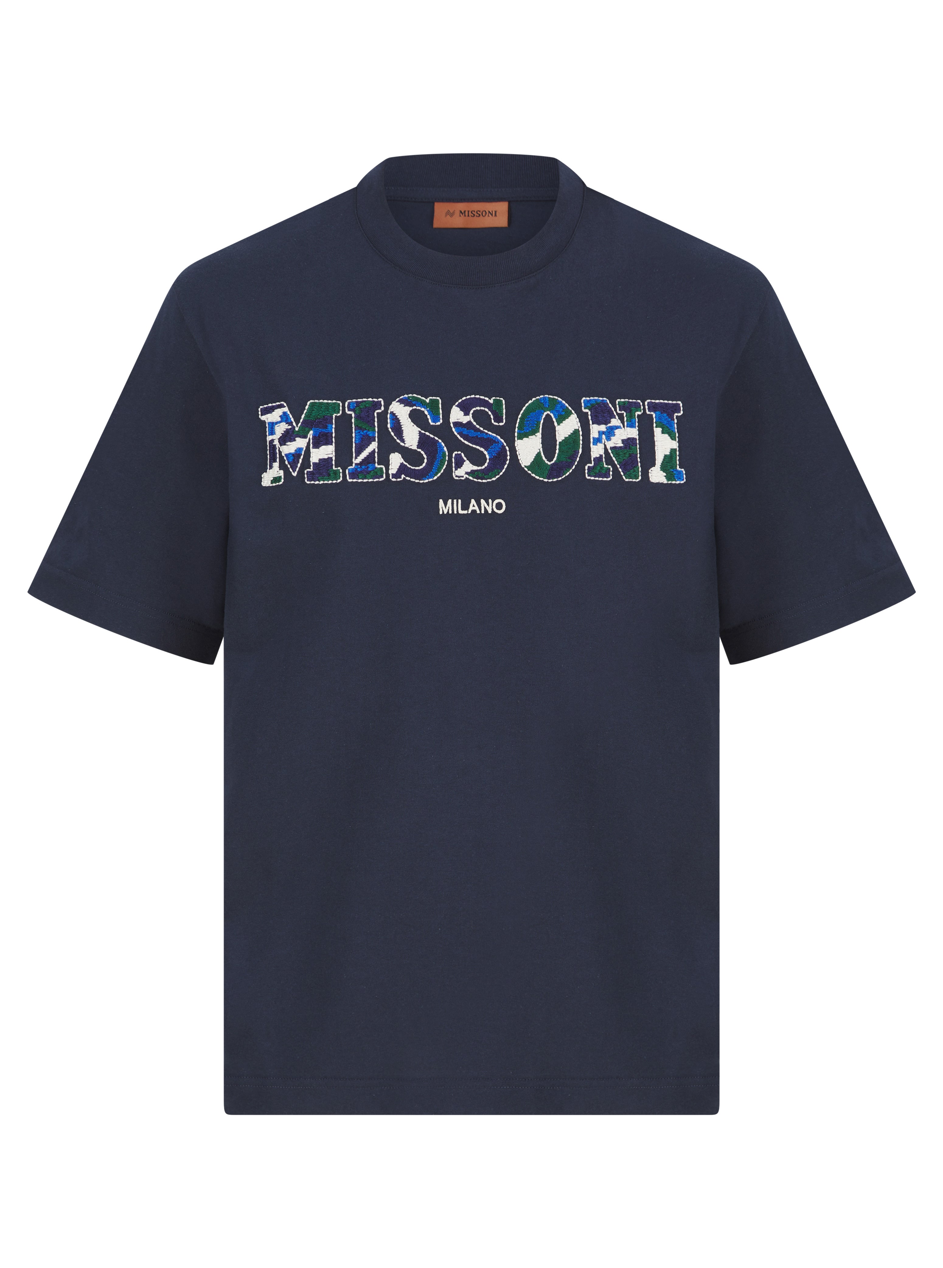 Load image into Gallery viewer, Missoni Embroidered Logo Tee Navy
