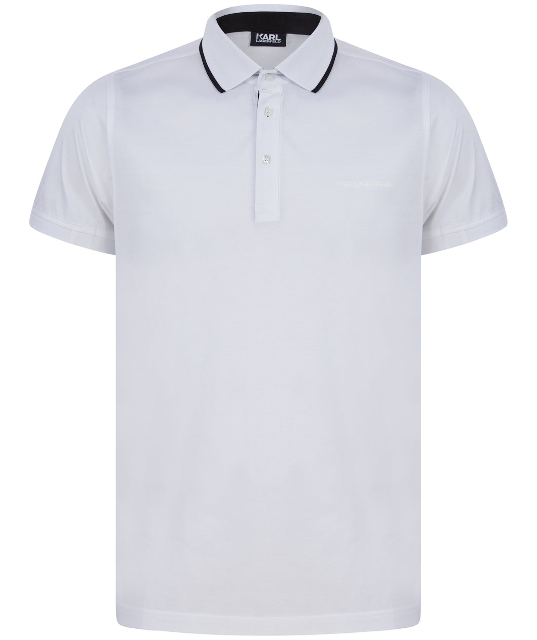 Lagerfeld Tipped Polo Shirt White