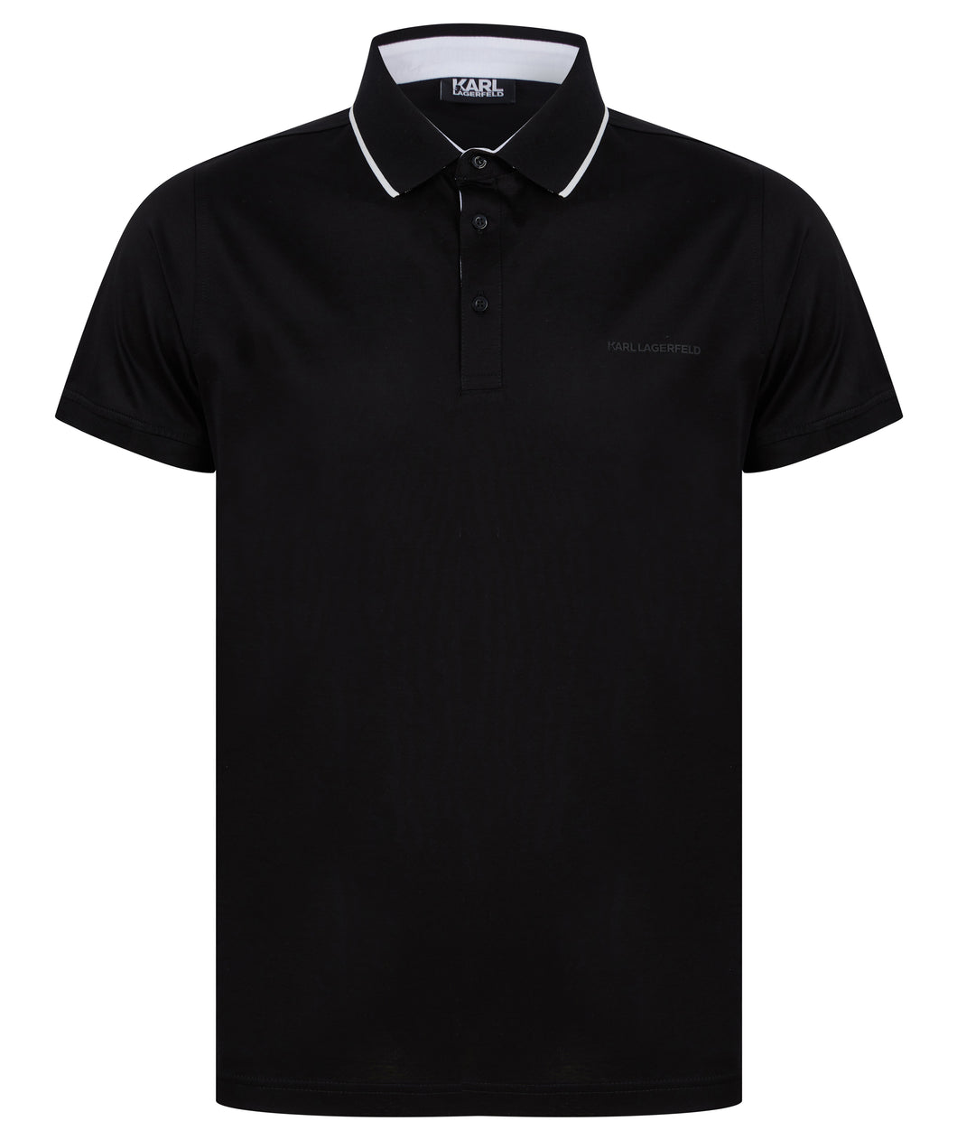 Lagerfeld Tipped Polo Shirt Black