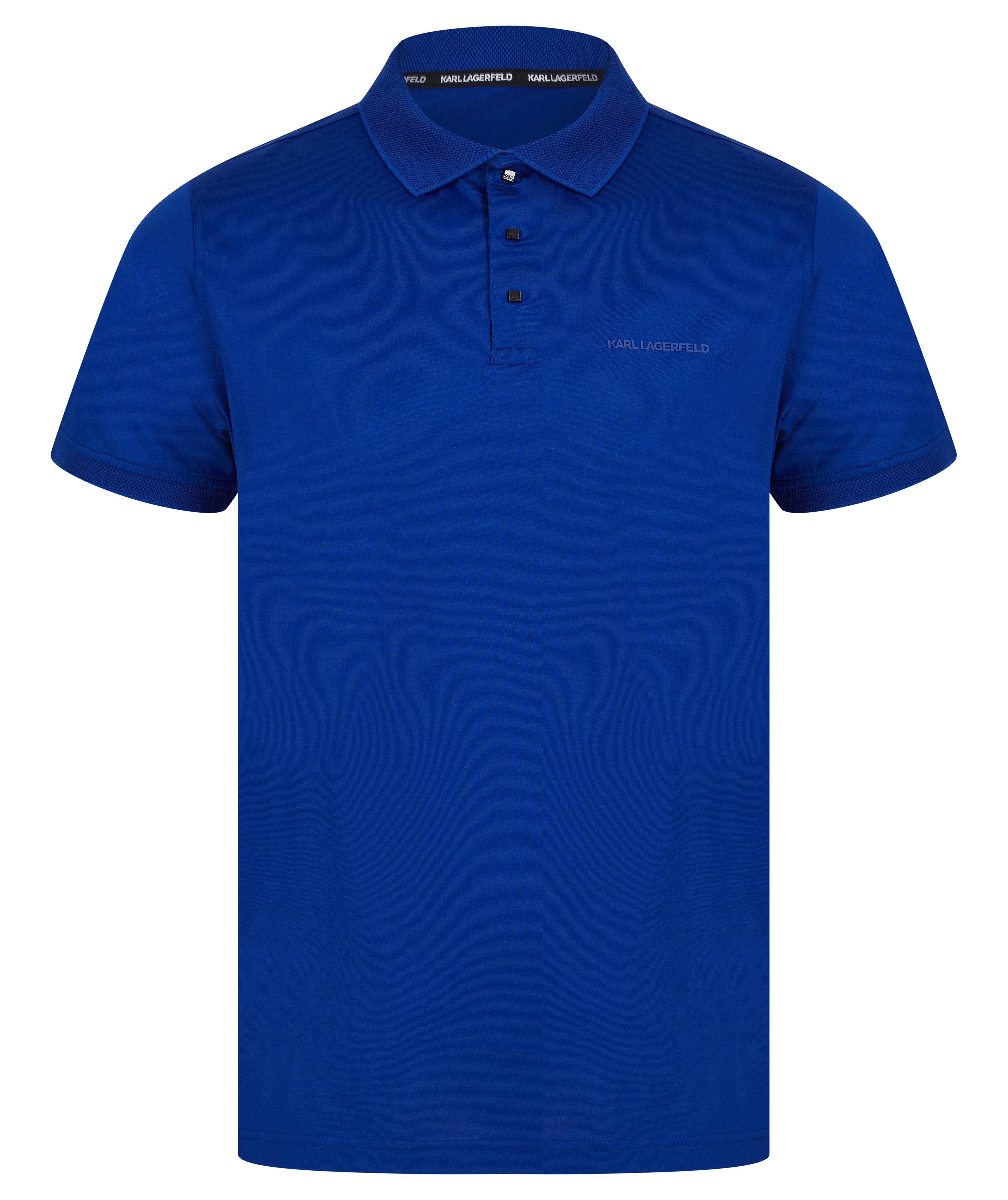 Load image into Gallery viewer, Lagerfeld Tonal Logo Polo Shirt Blue
