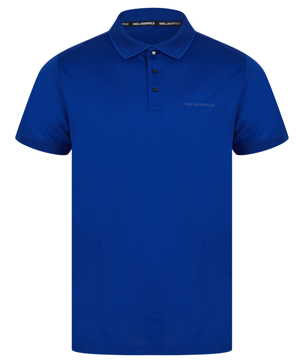 Lagerfeld Tonal Logo Polo Shirt Blue