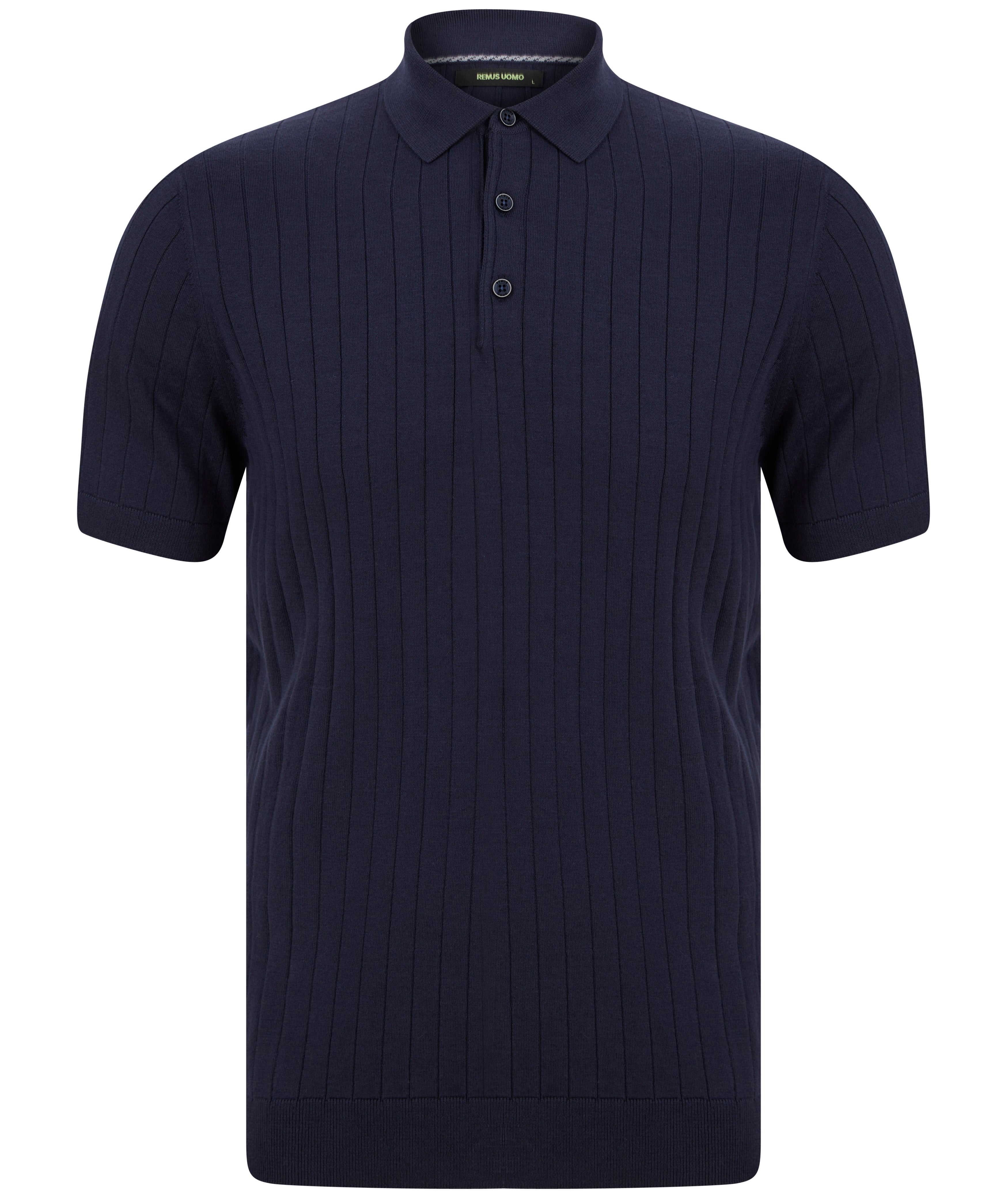 Load image into Gallery viewer, Remus Slim Fit Ribbed Polo Navy
