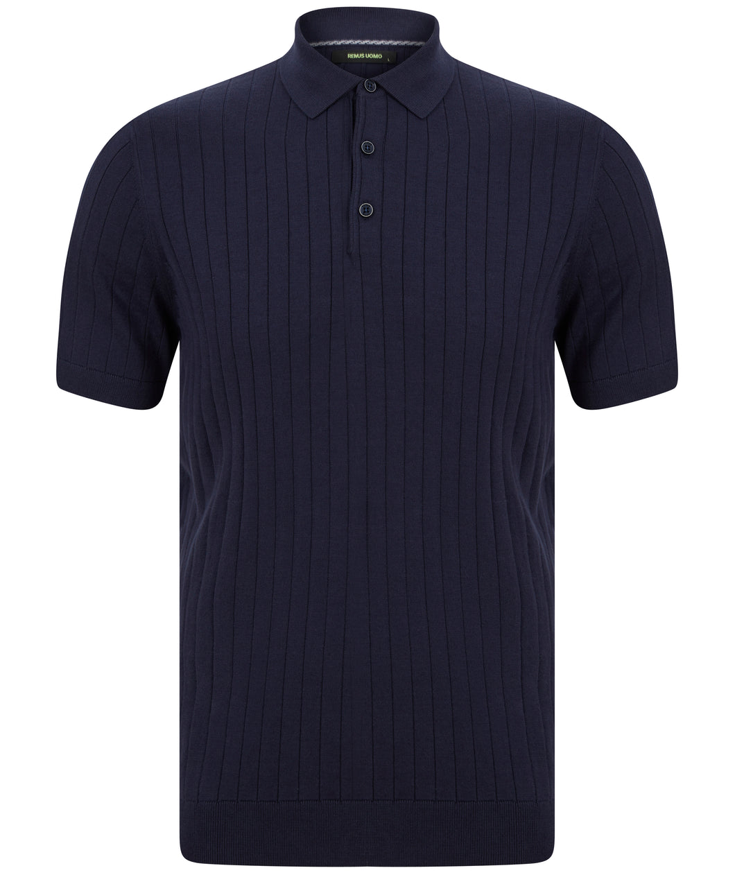 Remus Slim Fit Ribbed Polo Navy