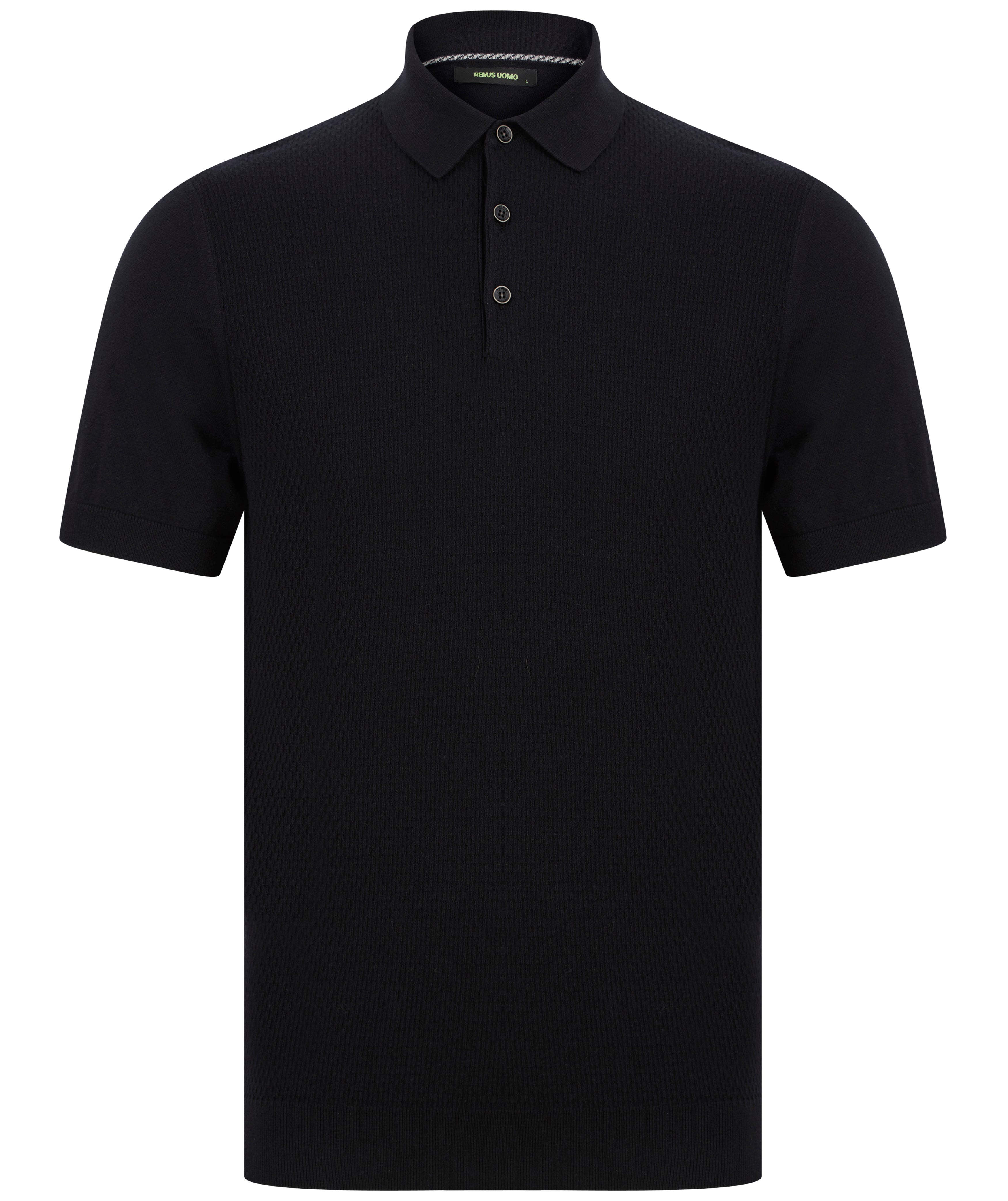 Load image into Gallery viewer, Remus Slim Fit Knit Polo Black
