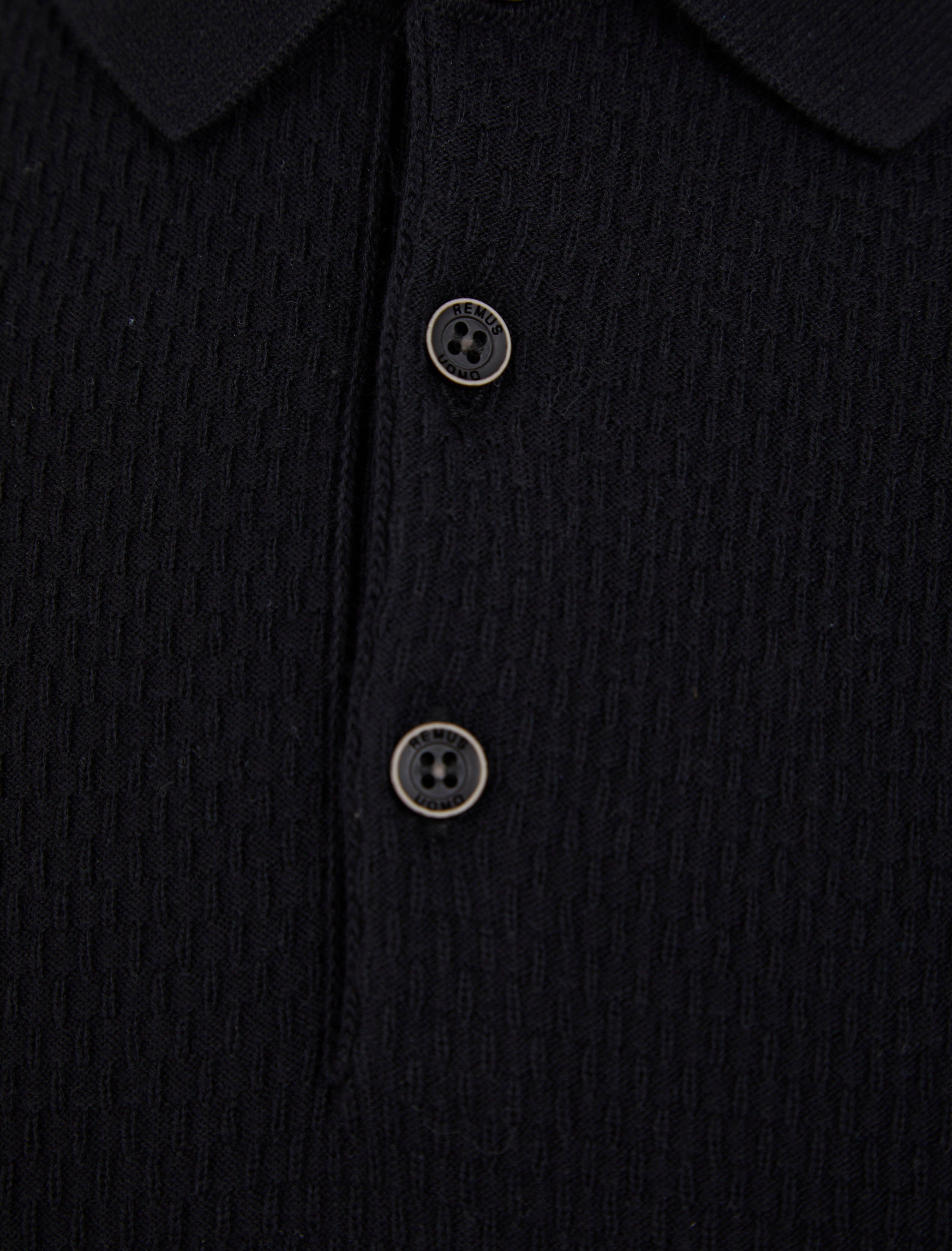 Load image into Gallery viewer, Remus Slim Fit Knit Polo Black
