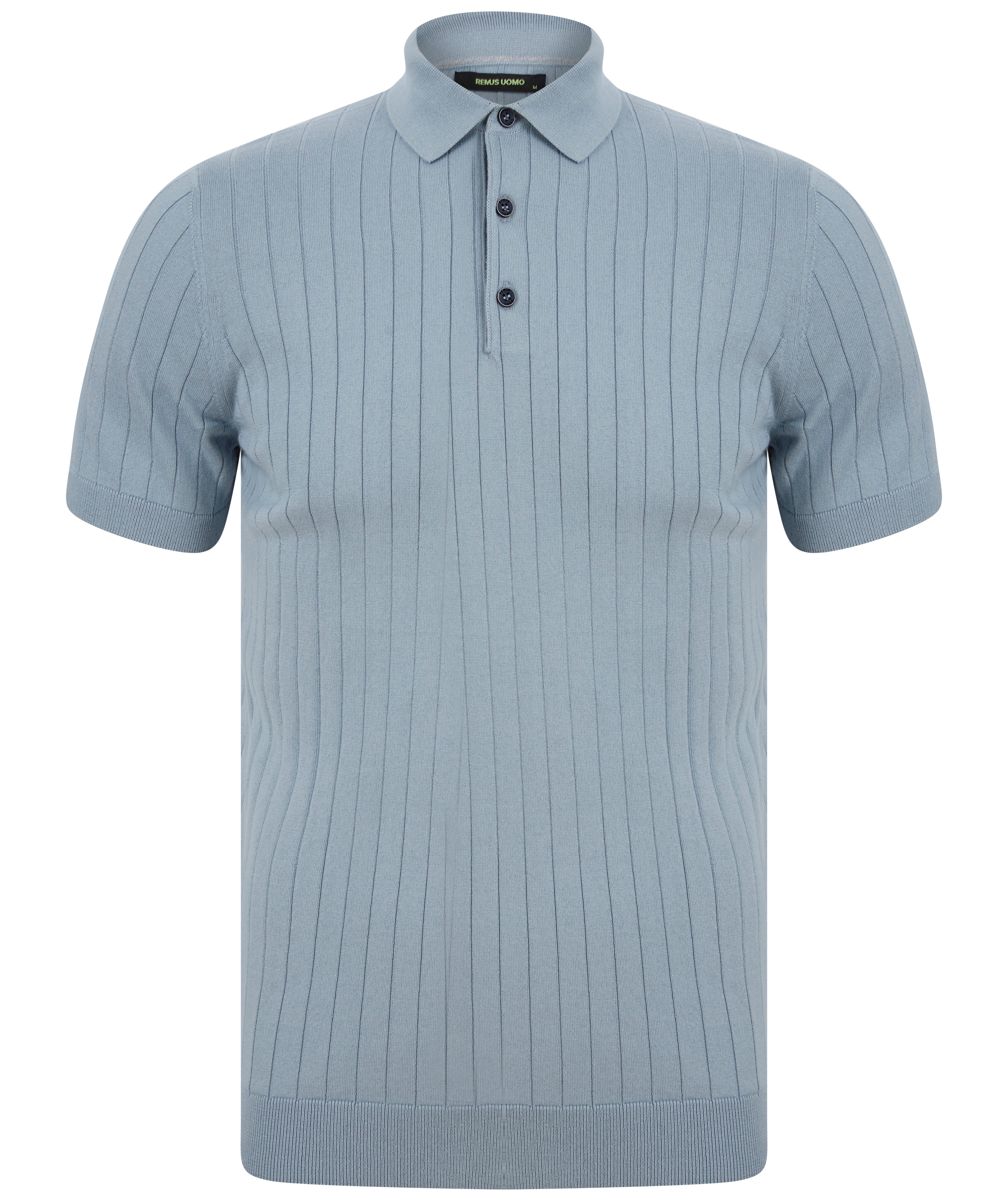 Load image into Gallery viewer, Remus Slim Fit Ribbed Polo Blue
